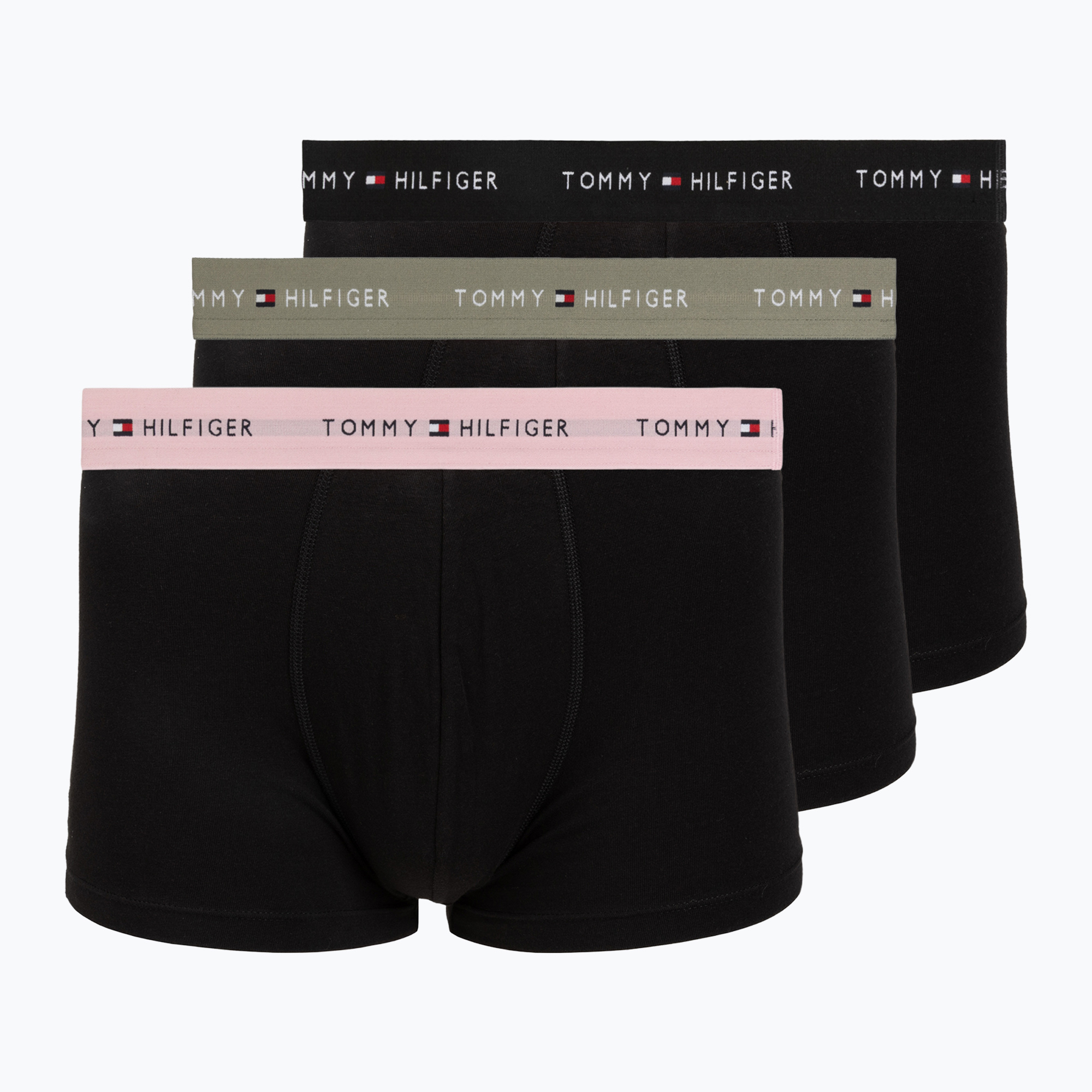 Pánske boxerky Tommy Hilfiger Trunk WB 3 pack utility sage/black/bonita pink