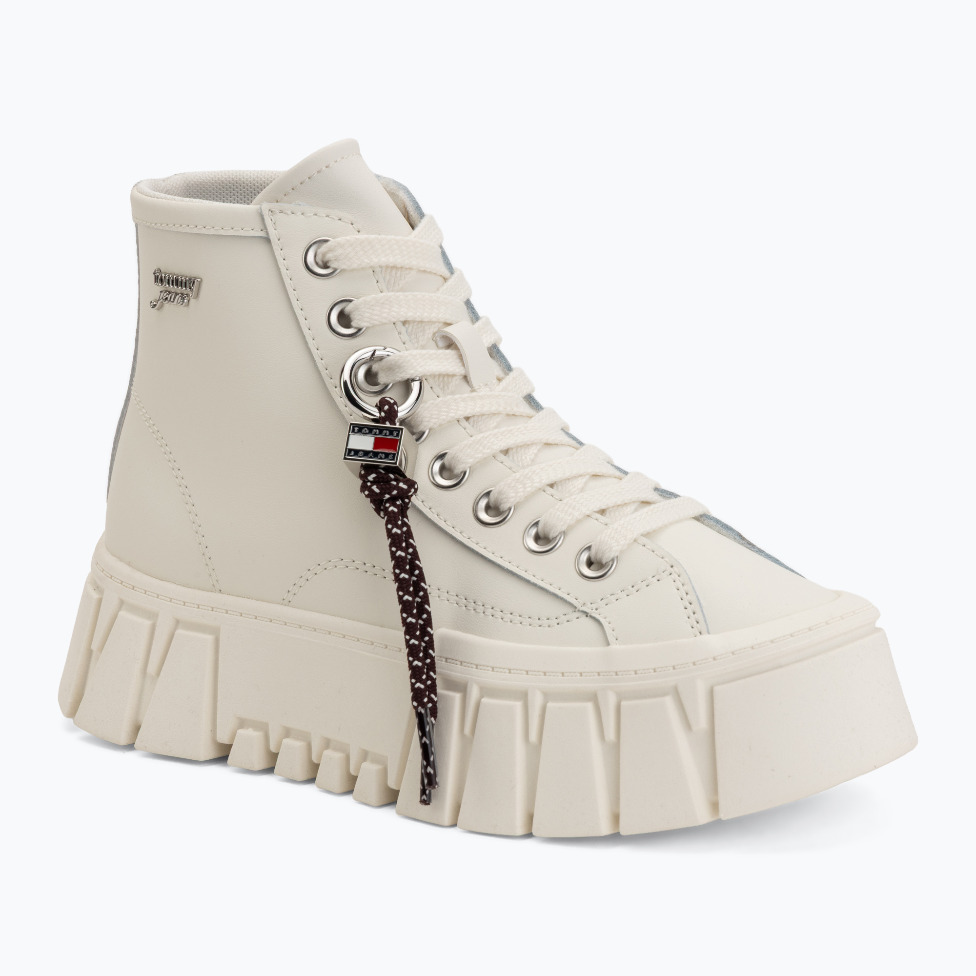 Дамски обувки Tommy Jeans Platform Sneaker Leather MC ecru