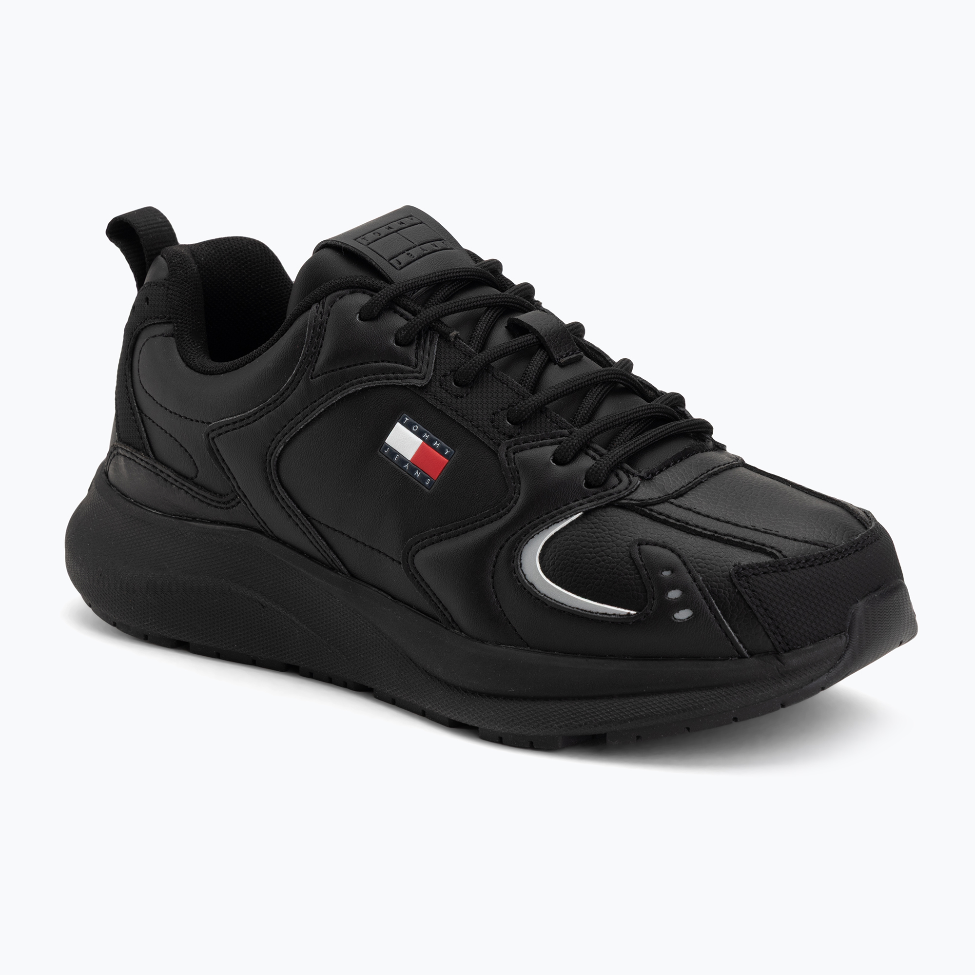 Мъжки обувки Tommy Jeans Runn Leather triple black