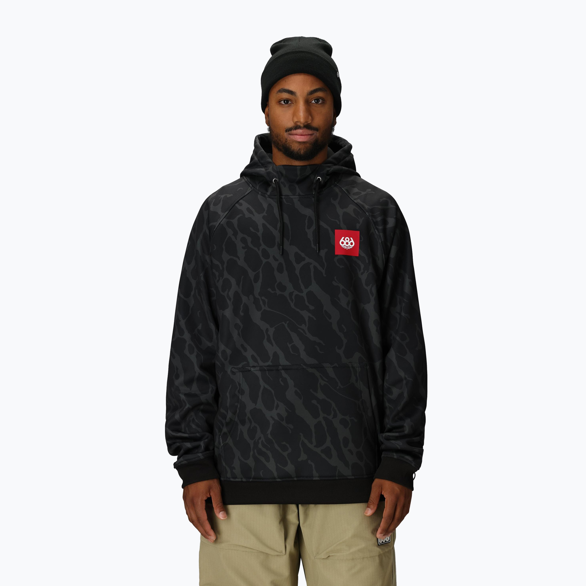 Férfi snowboard pulóver 686 Bonded Fleece black fracture print (Bonded Fleece M4WNCS115-BLFP)