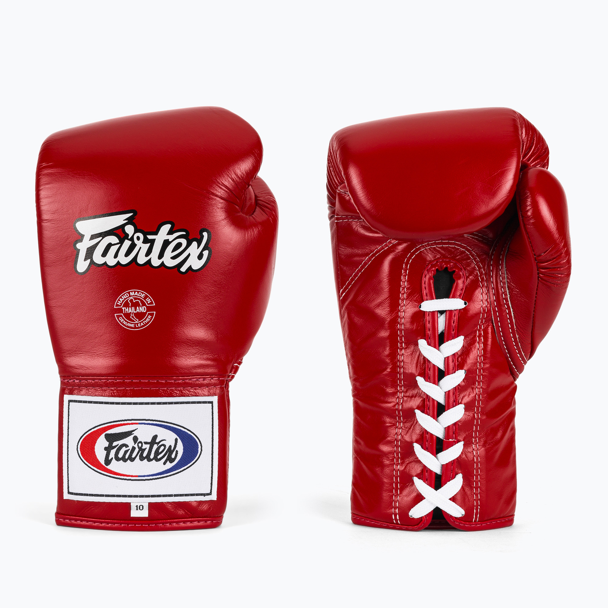 Fairtex Pro Competition Боксови ръкавици със заключен палец Кожа червена