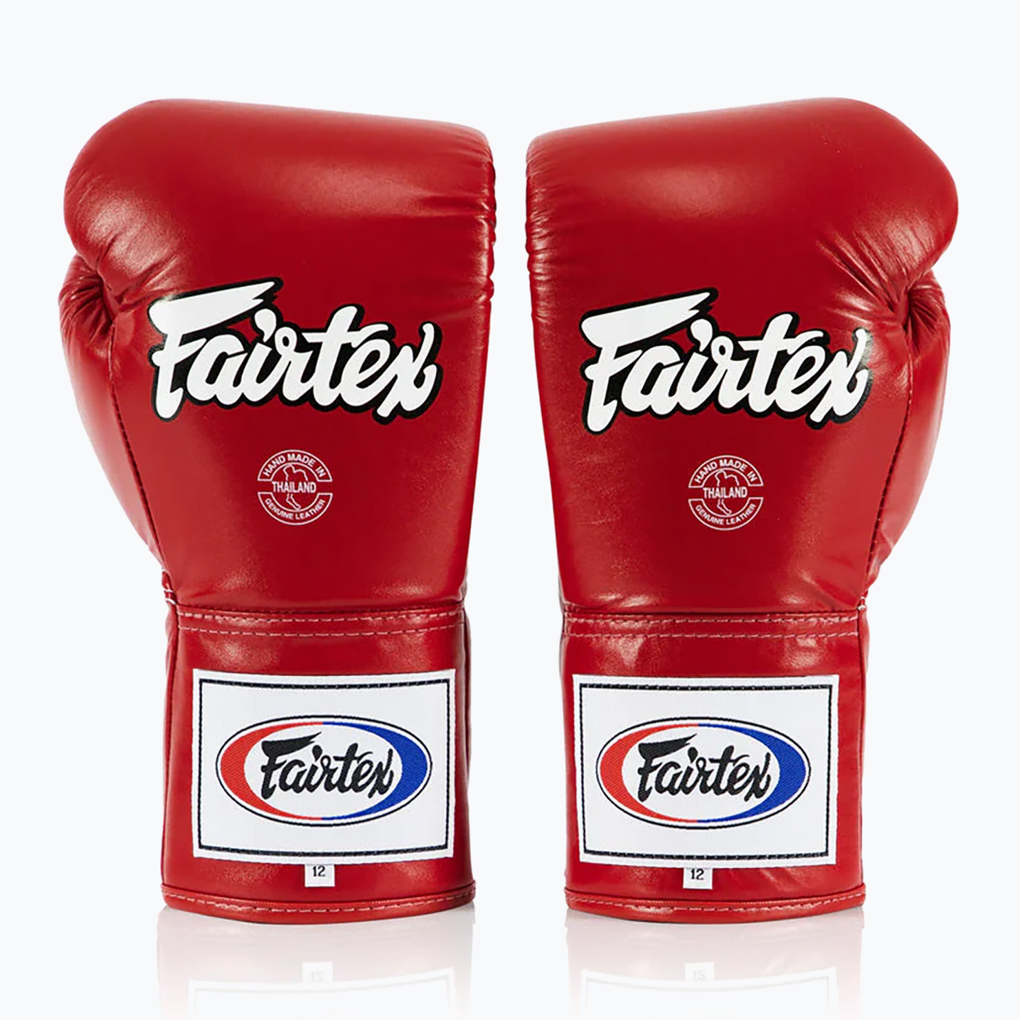 Rękawice bokserskie Fairtex Pro Competition Locked Thumb Leather red