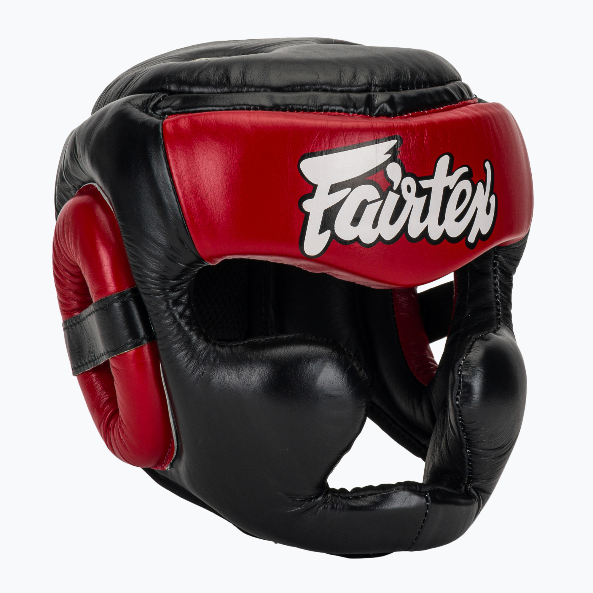 Cască de box Fairtex Diagonal Vision Sparring Headguard - Full Head Coverage black/red