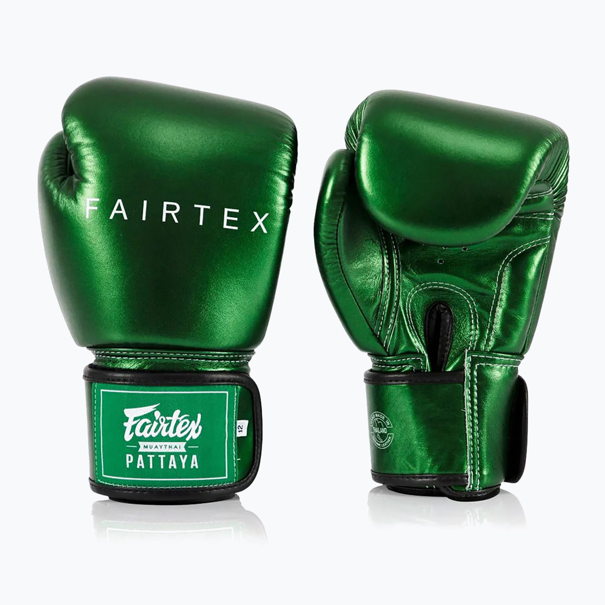 Rękawice bokserskie Fairtex Metallic Boxing green 
