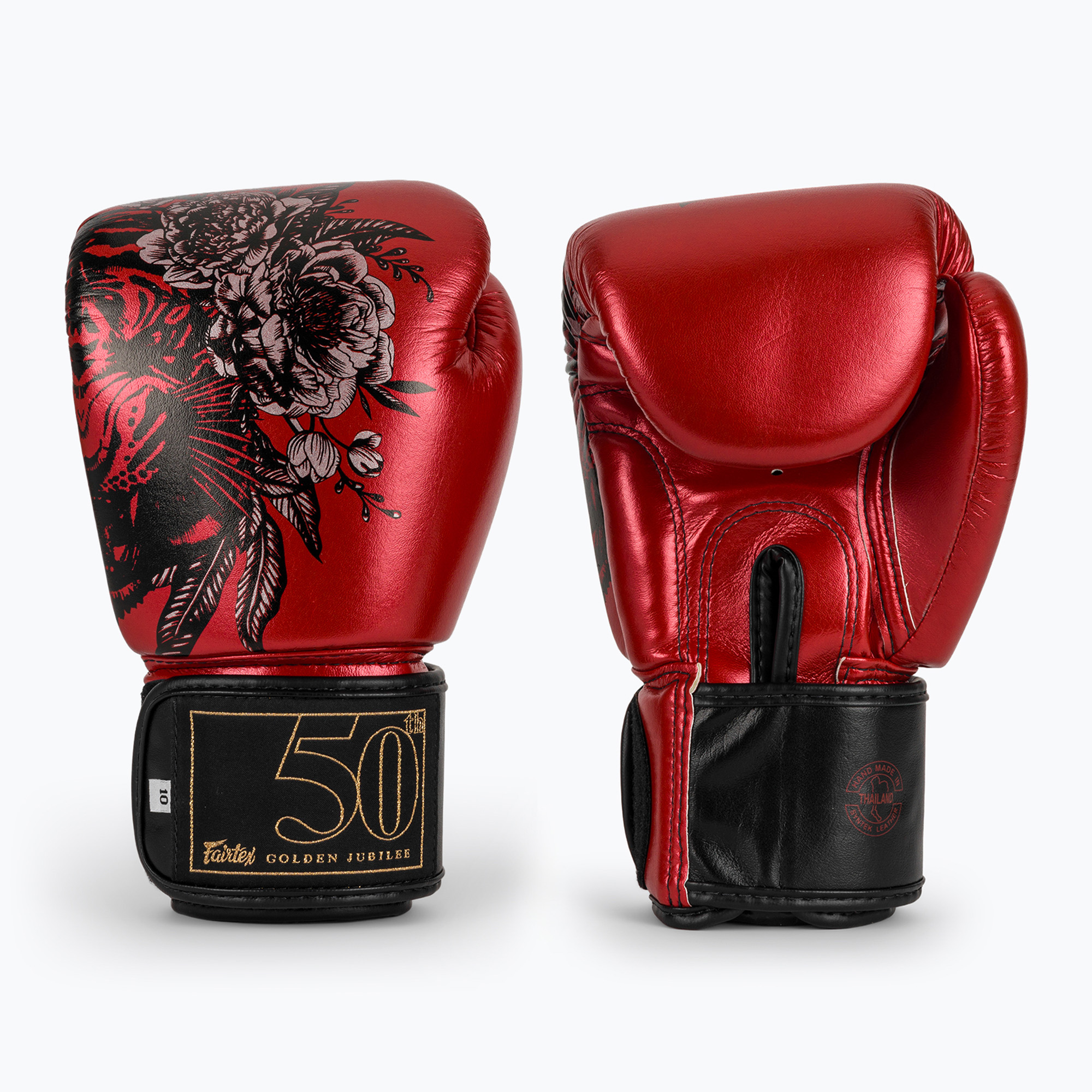 Червени боксови ръкавици Fairtex Golden Jubilee