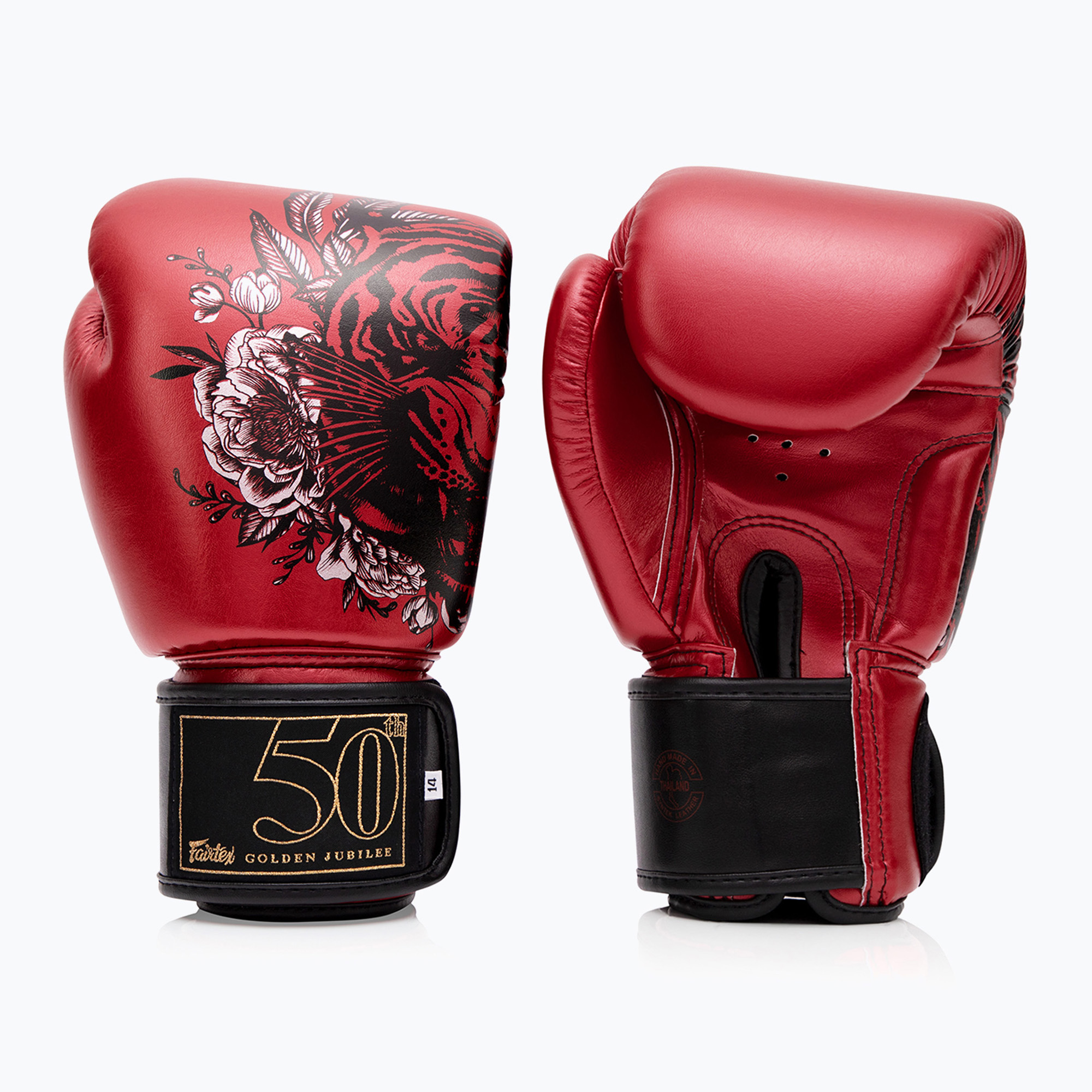 Rękawice bokserskie Fairtex Golden Jubilee red 