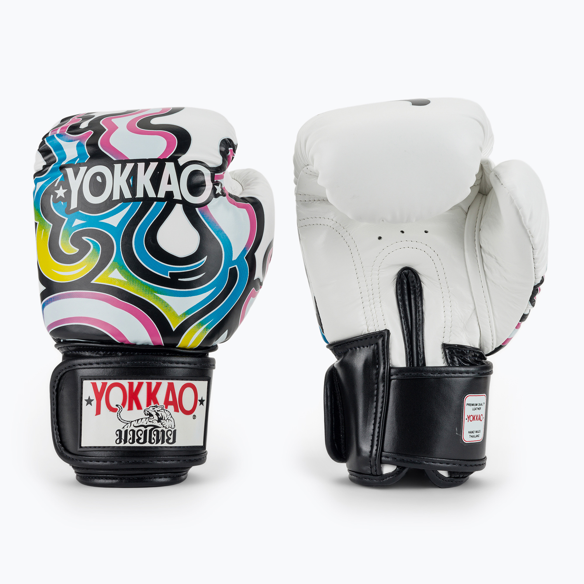 Mănuși de box pentru bărbați YOKKAO Flames white