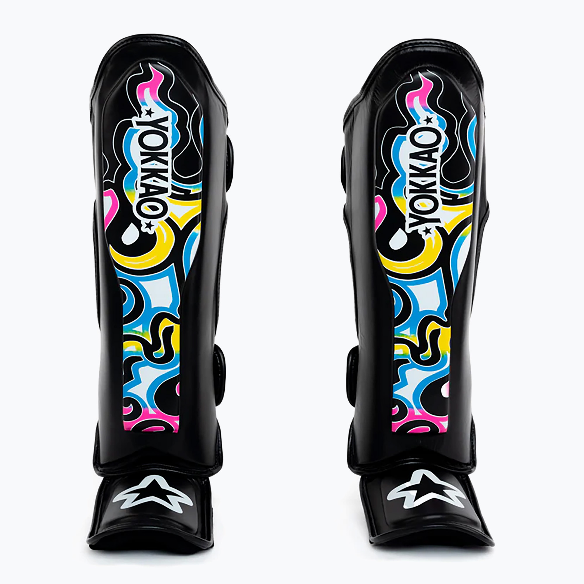 Ochraniacze piszczeli i stóp Yokkao Flames black 