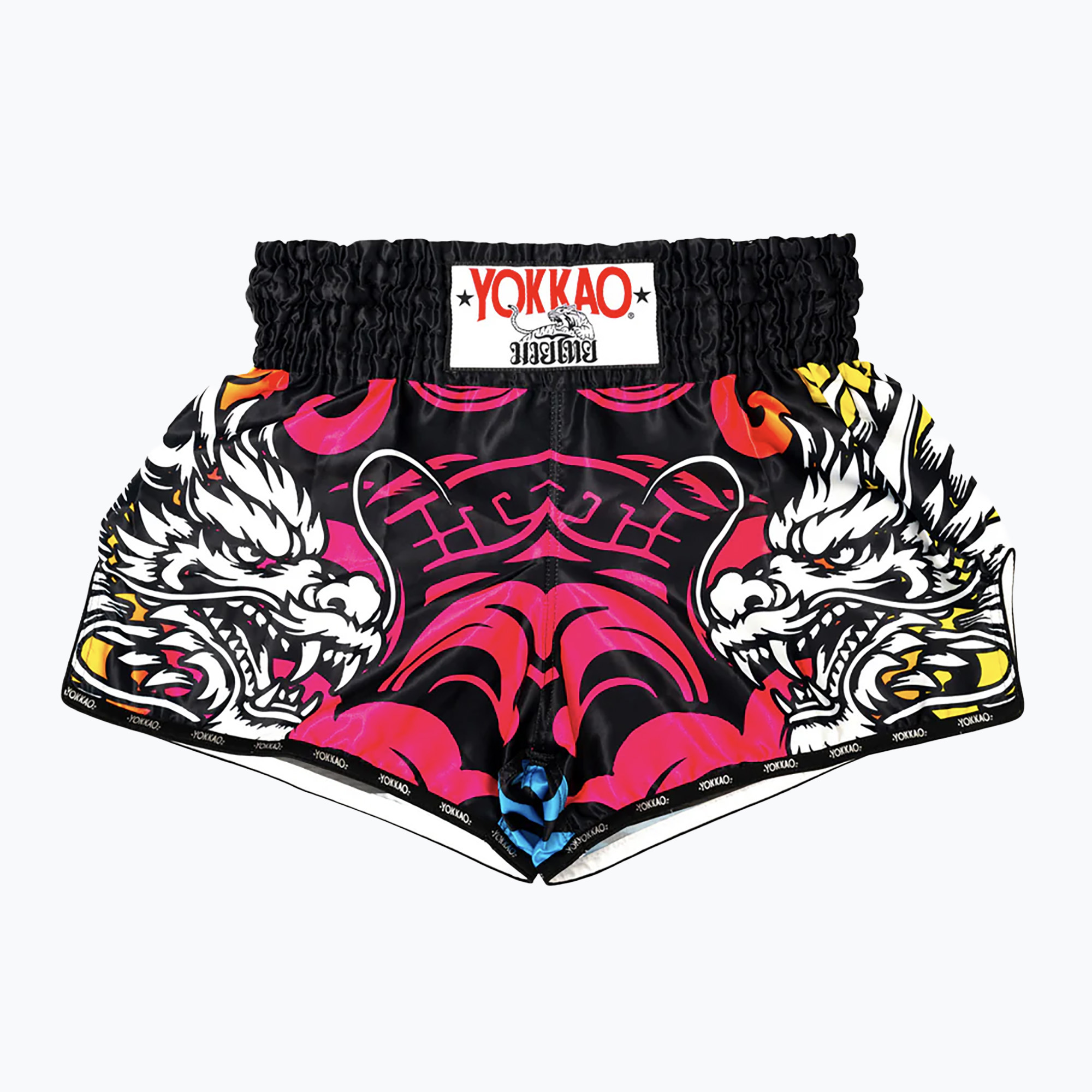 Spodenki treningowe męskie YOKKAO Dragon Muay Thai pink/blue 