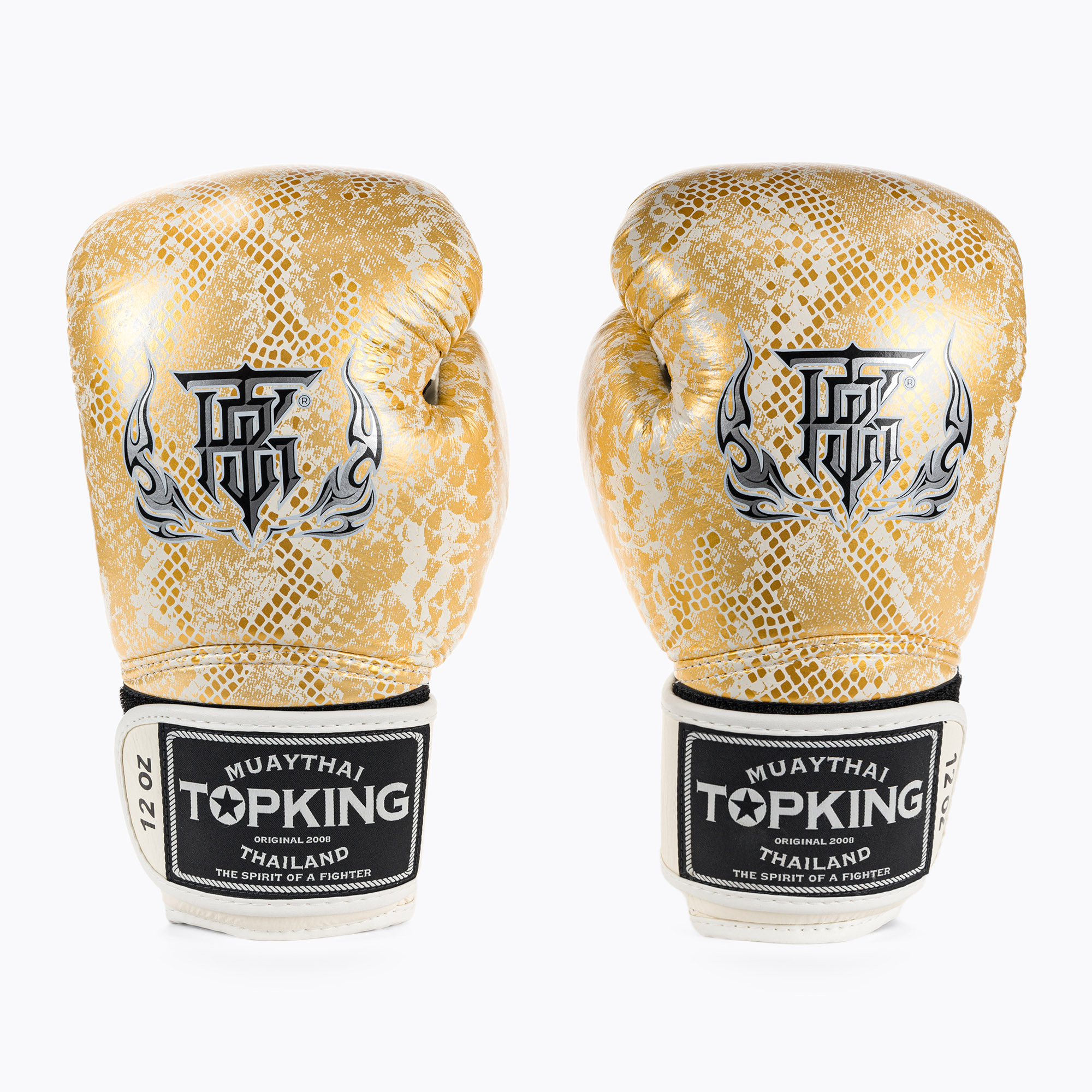 Rękawice bokserskie Top King Muay Thai Super Star Air Snake white/gold