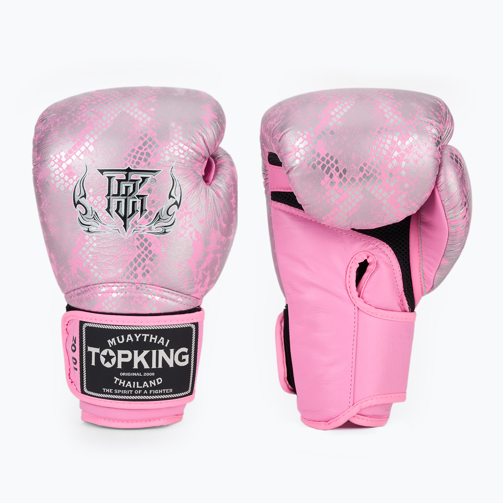 Rękawice bokserskie Top King Muay Thai Super Star Air pink/silver 