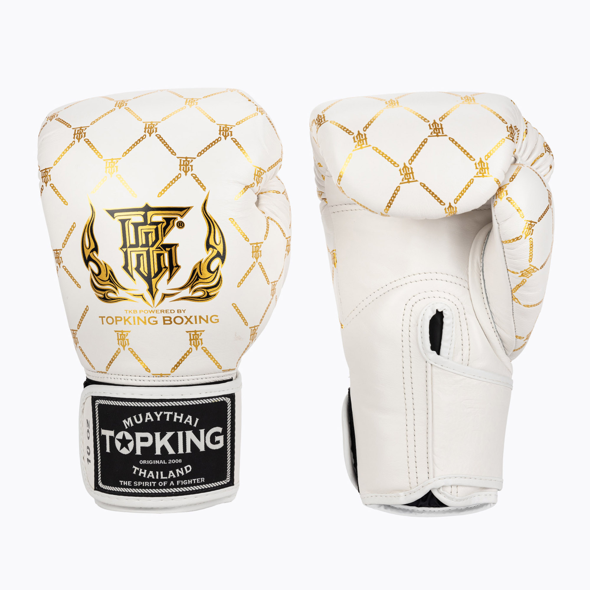 Rękawice bokserskie Top King Boxing Chain white/gold 