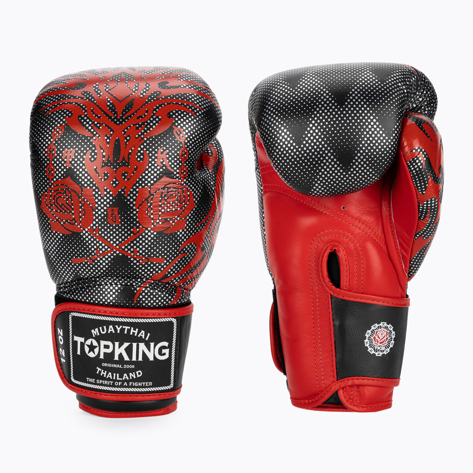 Guanti da boxe Top King Boxing Dragon rosso/nero (14 oz) (Boxing Dragon TKBGDG-RD-BK)