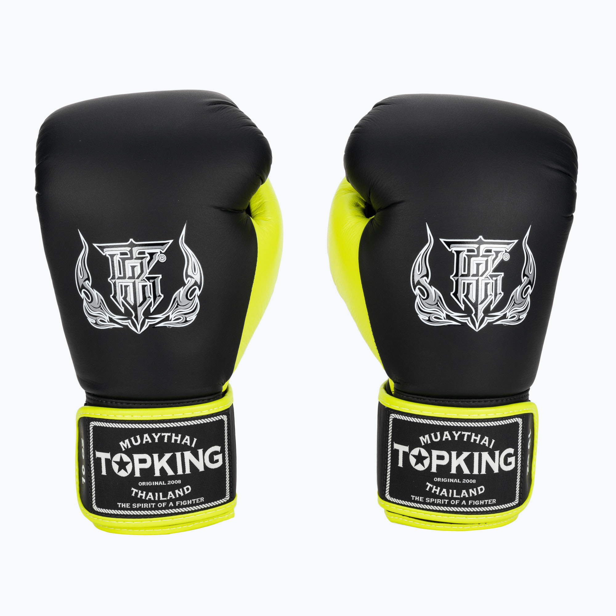 Rękawice bokserskie Top King Reborn Boxing Semi Leather black/yellow 