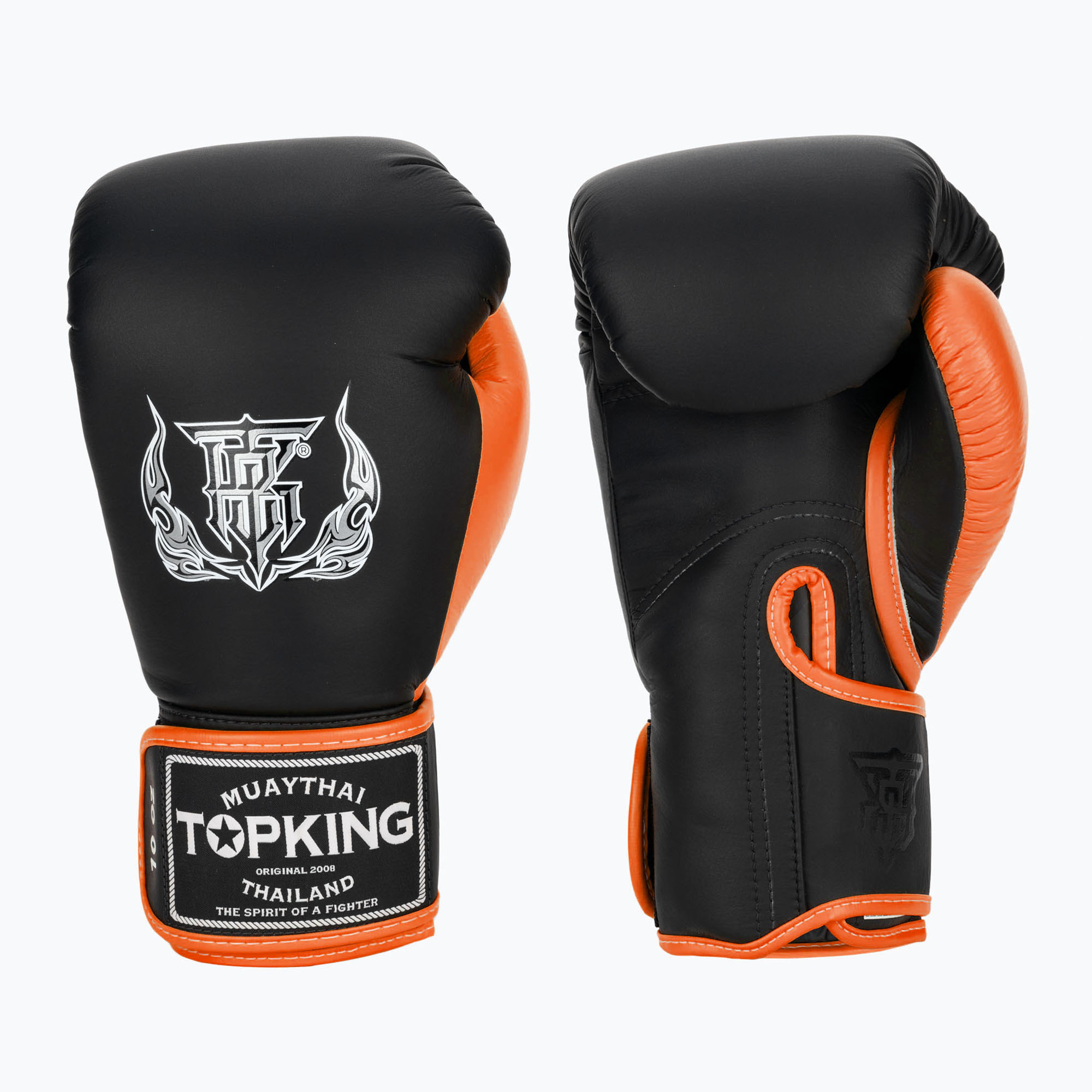 Rękawice bokserskie Top King Reborn Boxing Semi Leather black/orange 