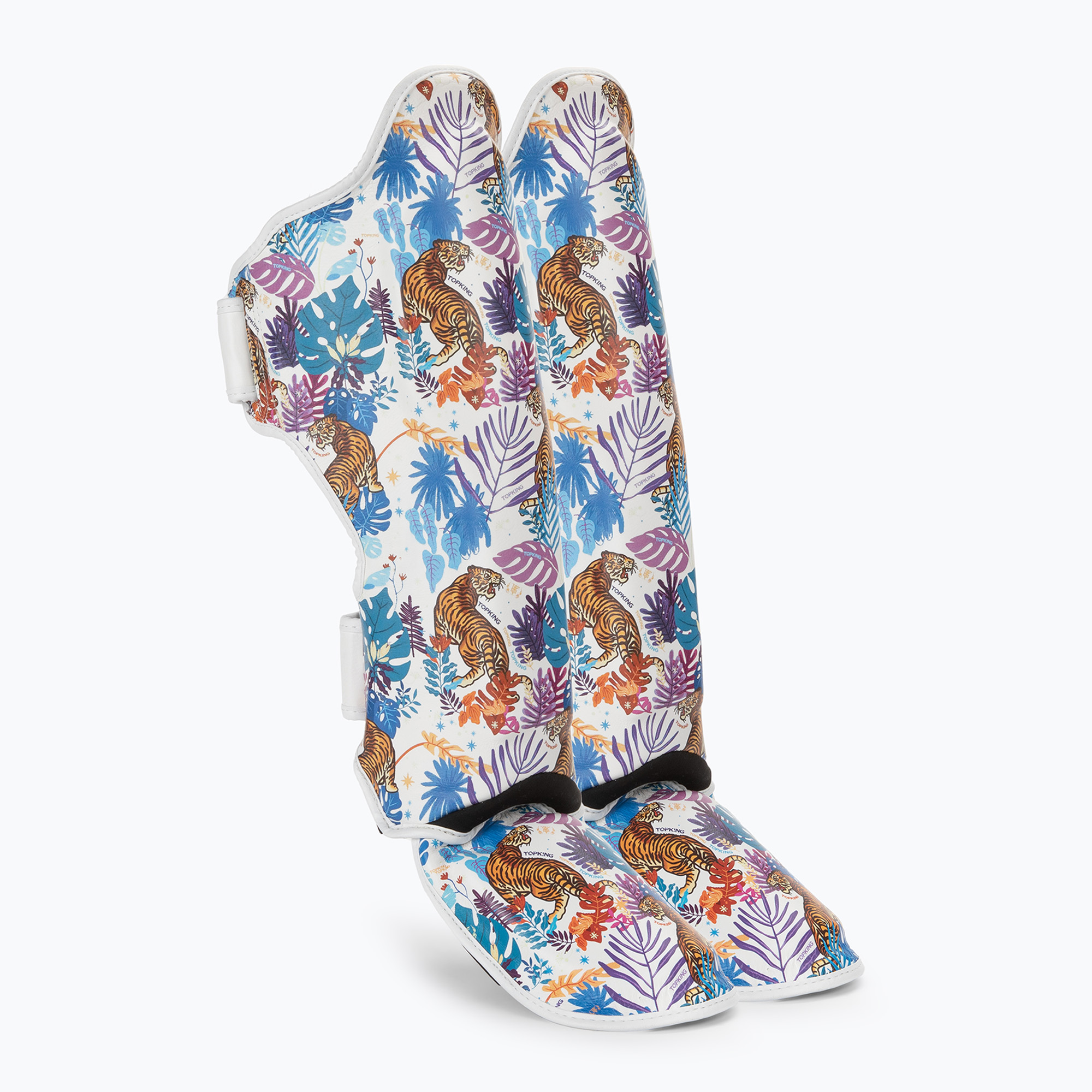 Protezioni per tibia e piede Top King Wild Tiger bianco (L) (Shin Guards Wild Tiger King TKSGWT-WH)