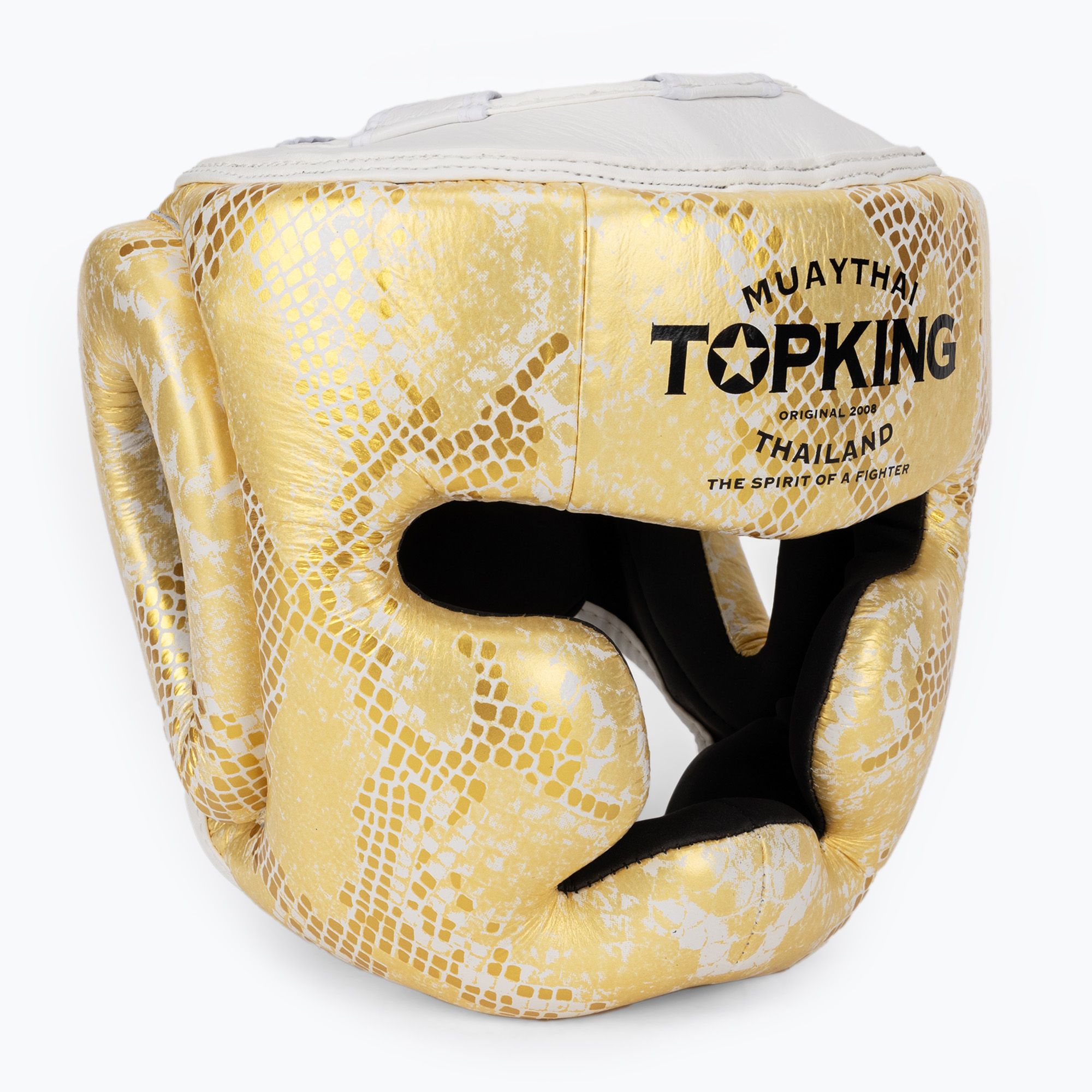 Kask bokserski Top King Super Star white/gold 