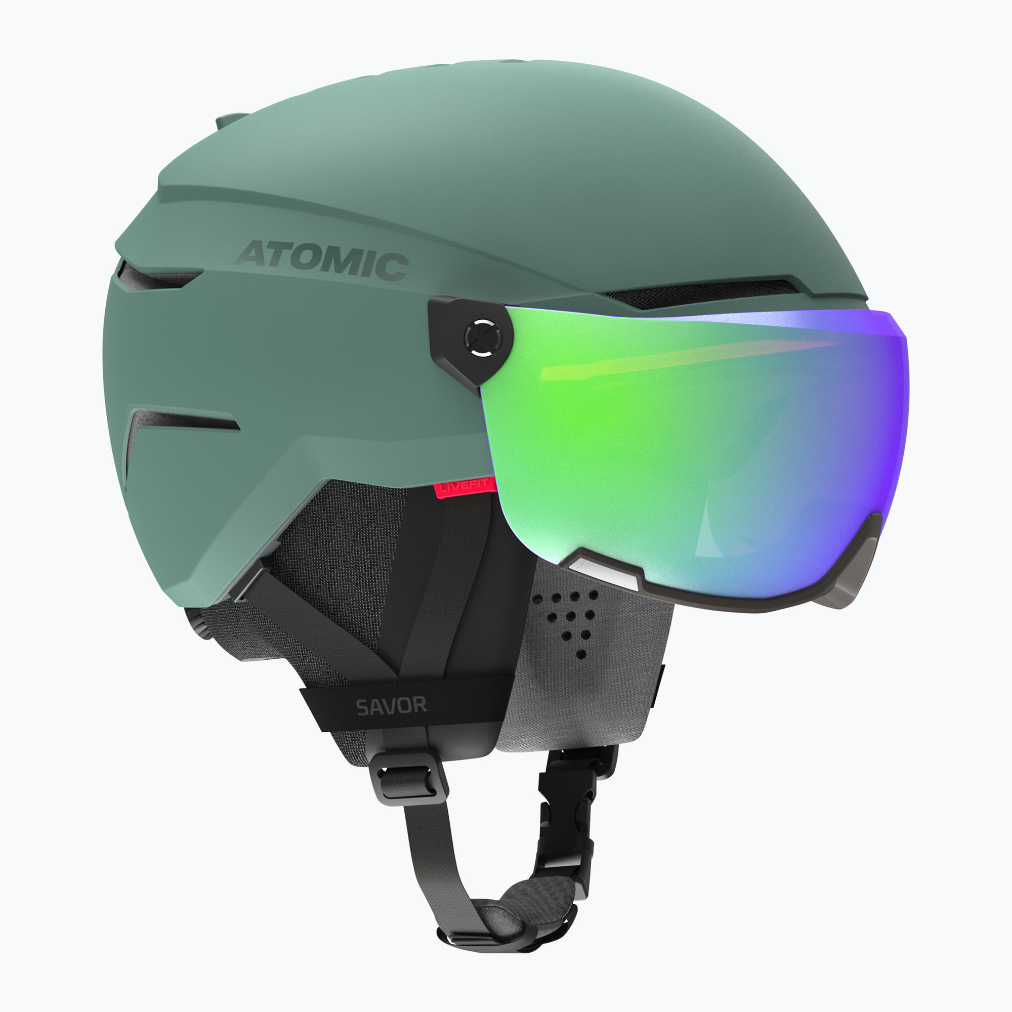 Casco da sci Atomic Savor Visor Stereo verde/verde stereo