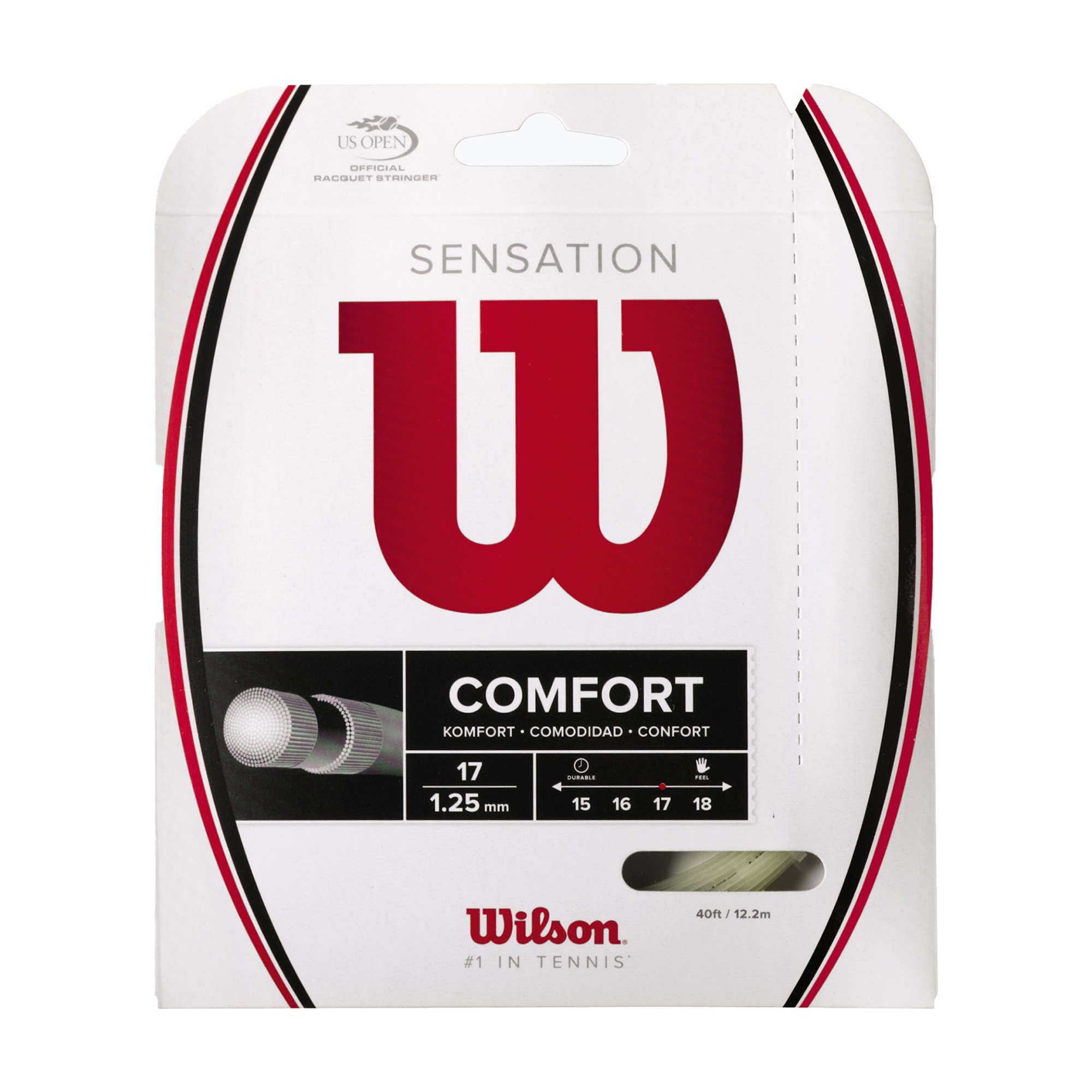 Wilson Sensation 17 тенис струна 12,2 м сива WRZ941100 