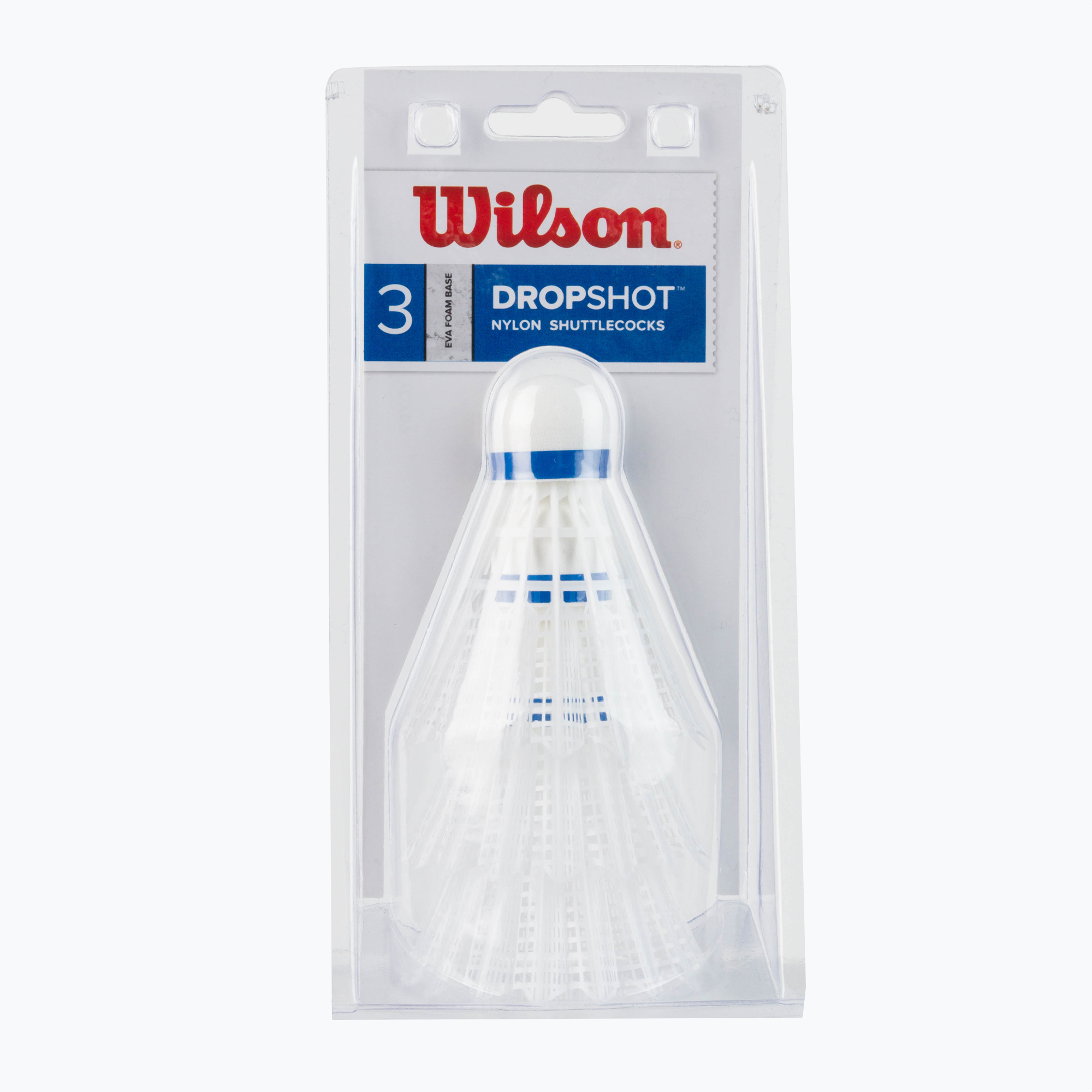 Wilson Dropshot Clamshel badminton shuttlecocks 3 pcs white WRT6048WH+