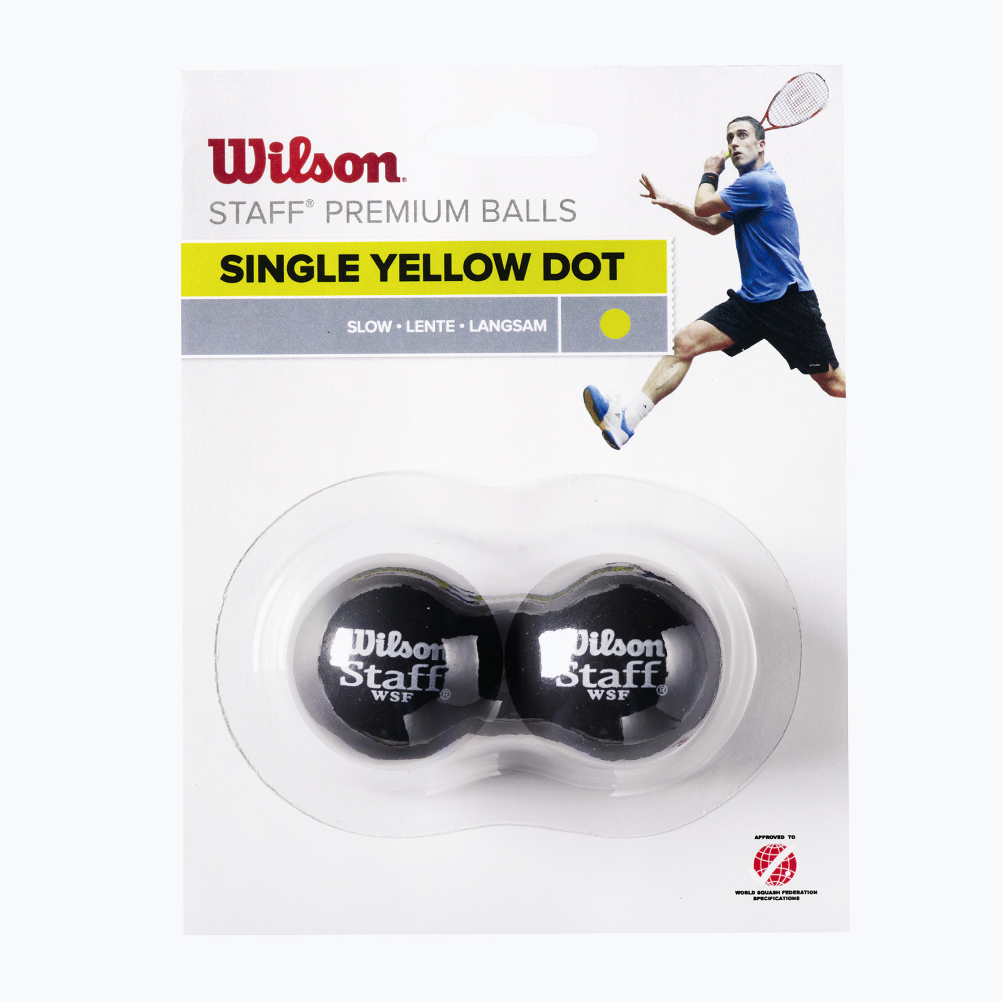 Wilson Staff Squash 2 labda Yel Dot fekete WRT617800  (Staff Squash 2 Ball Yelllow Dot WRT617800 )