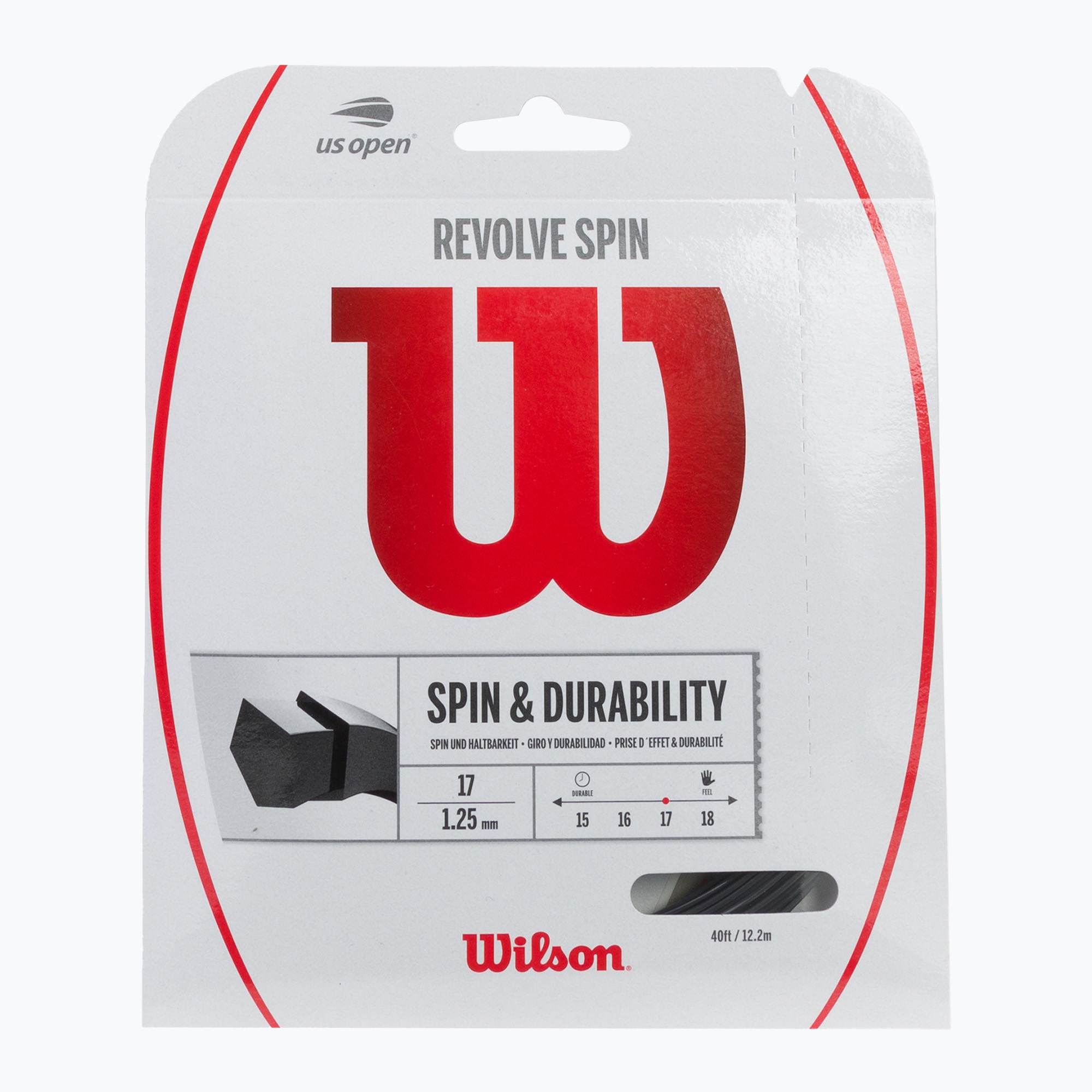 Комплект за тенис Wilson Revolve Spin 17 12,2 м черен WRZ958900 