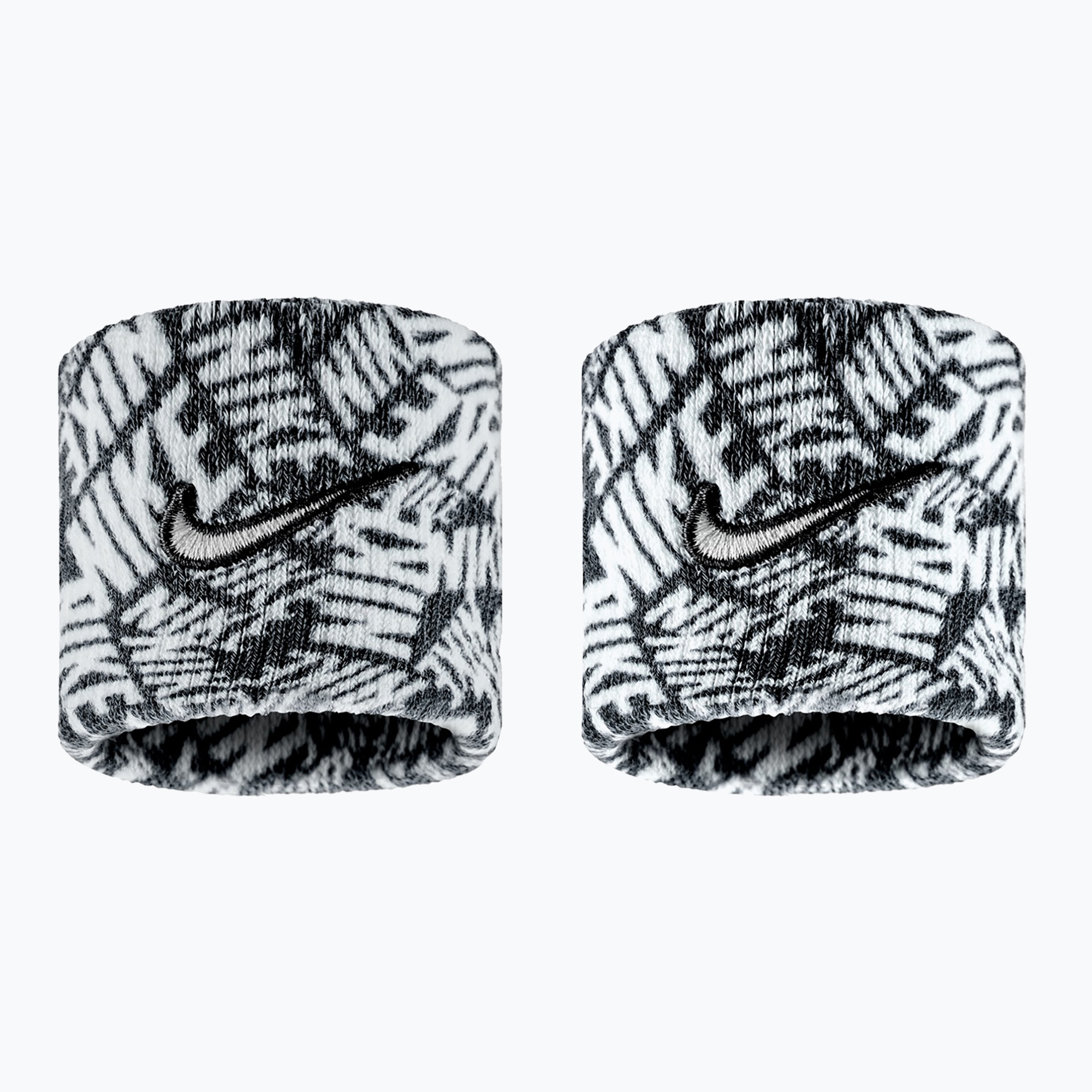 Potítka Nike Dri-Fit Swoosh Classic Printed Wristbands 2 ks black/white/white (Dri-Fit Swoosh Classic Printed Wristbands N1012408-027)