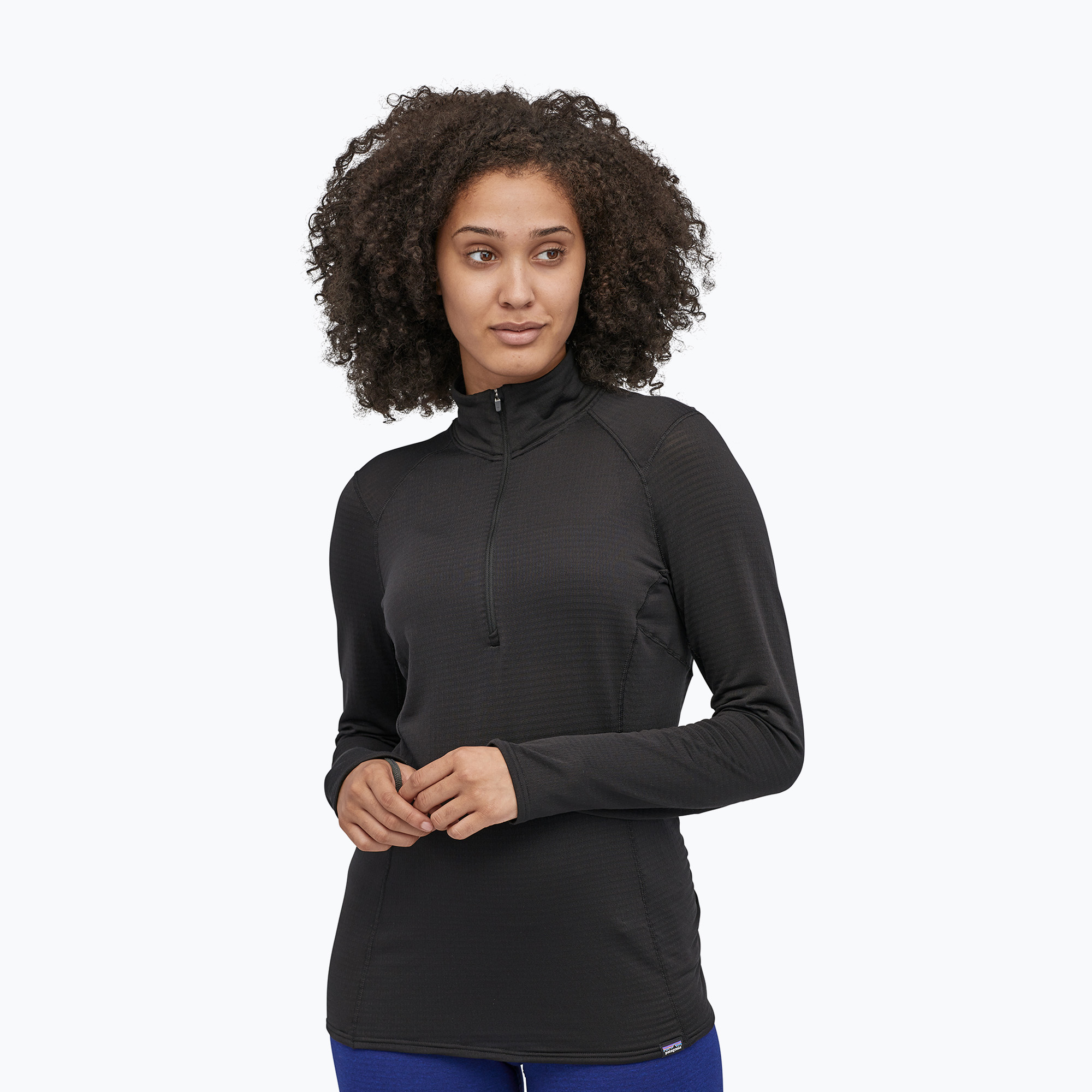 Bluza damska Patagonia Cap Termal Weight Zip Neck black 