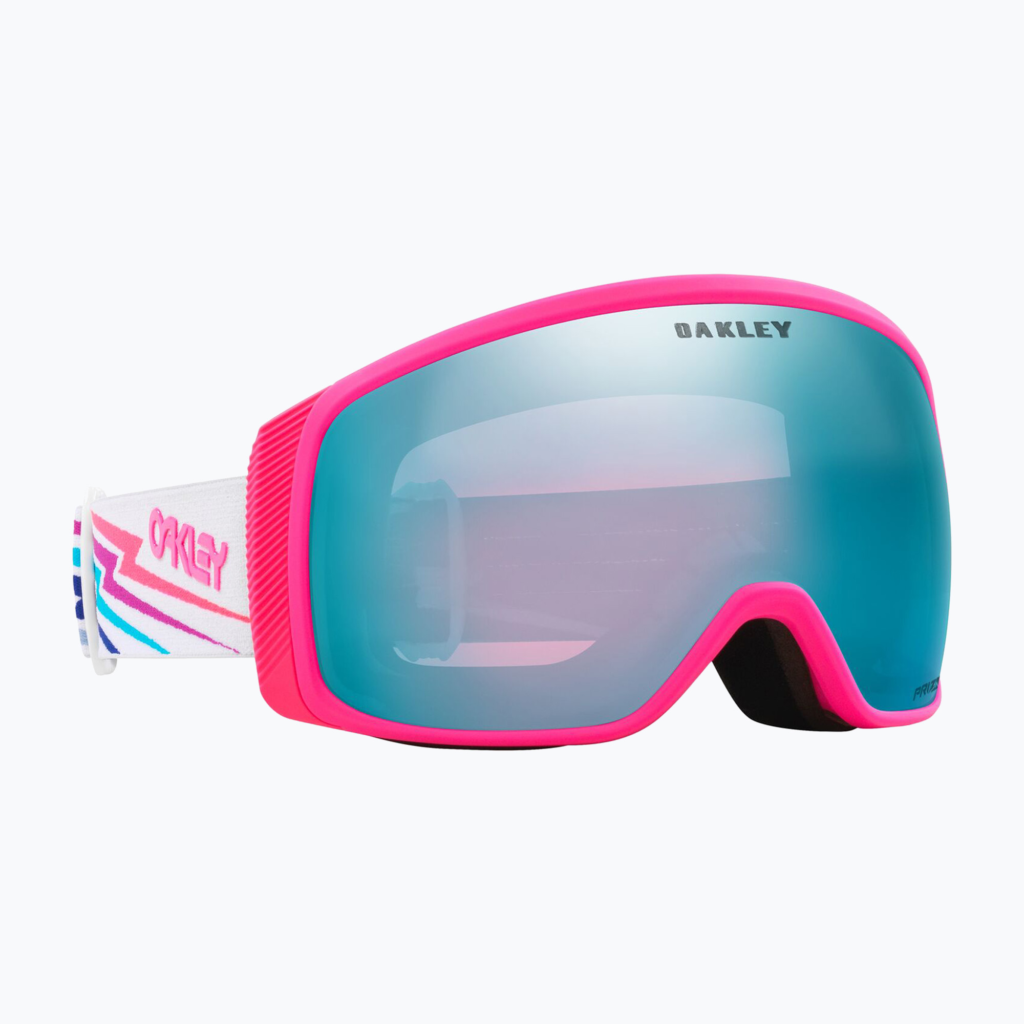 Oakley Flight Tracker M white bolt/prizm snow sapphire iridium ski goggles (M)