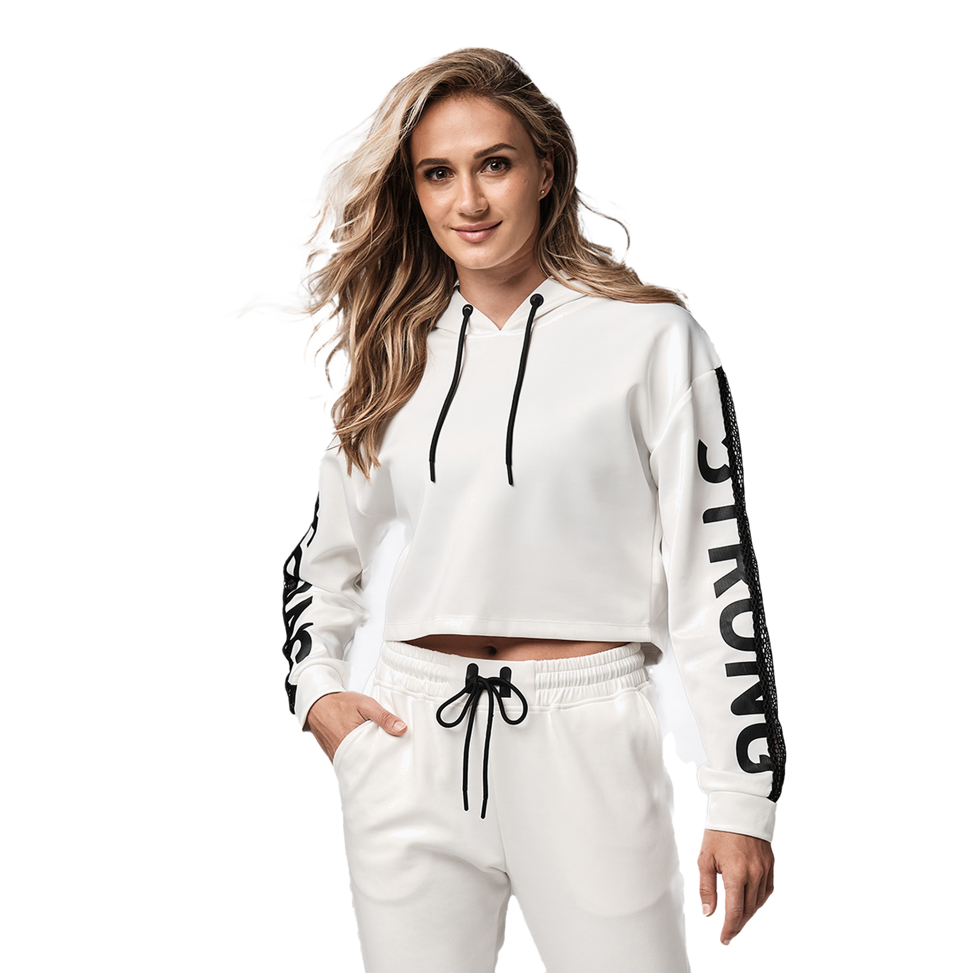 Felpa STRONG ID Branded Crop Donna Bianco (L) (Branded Crop Z1T02502)