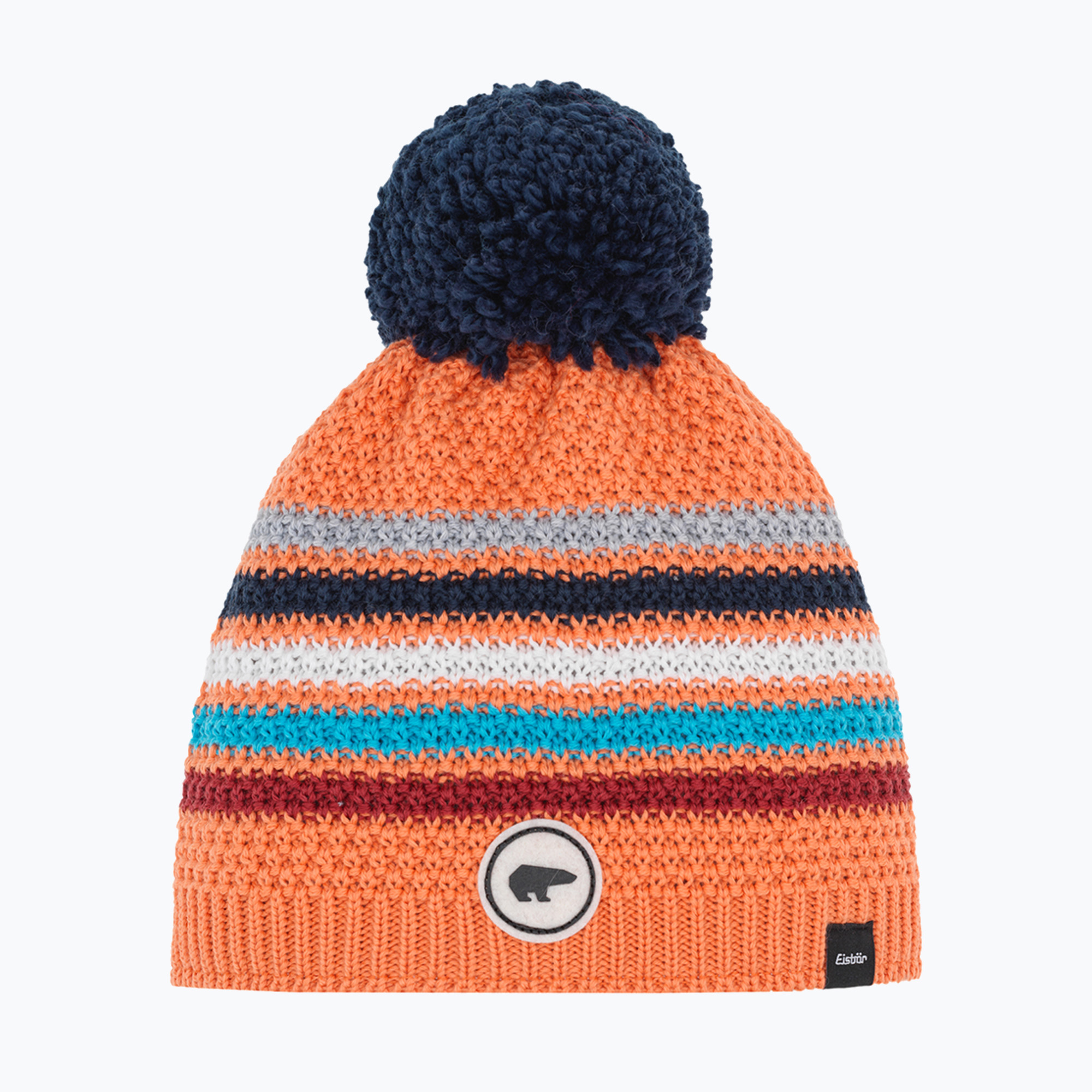 Czapka zimowa dziecięca Eisbar Stan Pompon coral blaze/crimson sky/mugo azure 