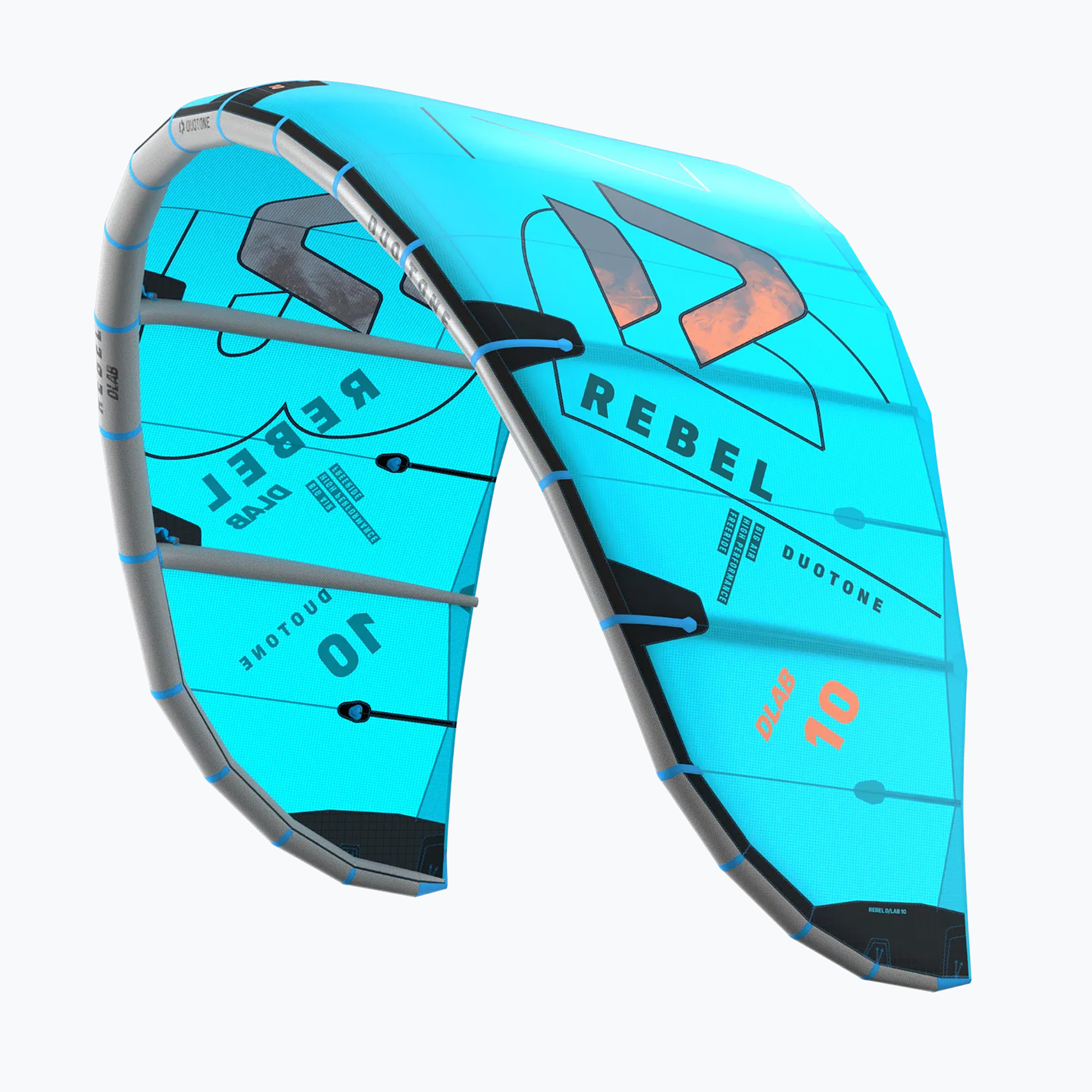 Latawiec kitesurfingowy Duotone Rebel D/LAB turquoise/grey 