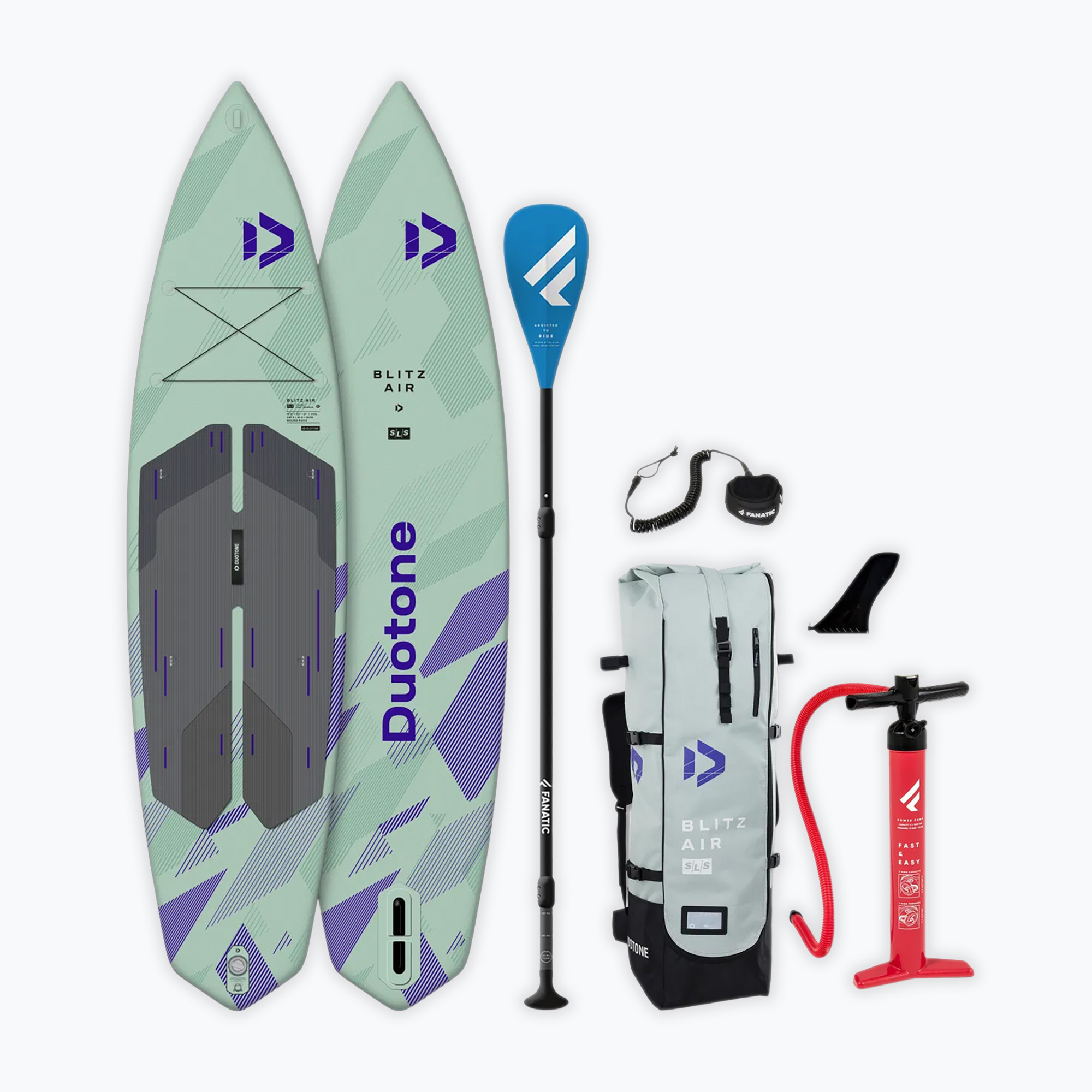 Zestaw deska SUP pompowana DUOTONE iSUP Package Blitz Air SLS pale green