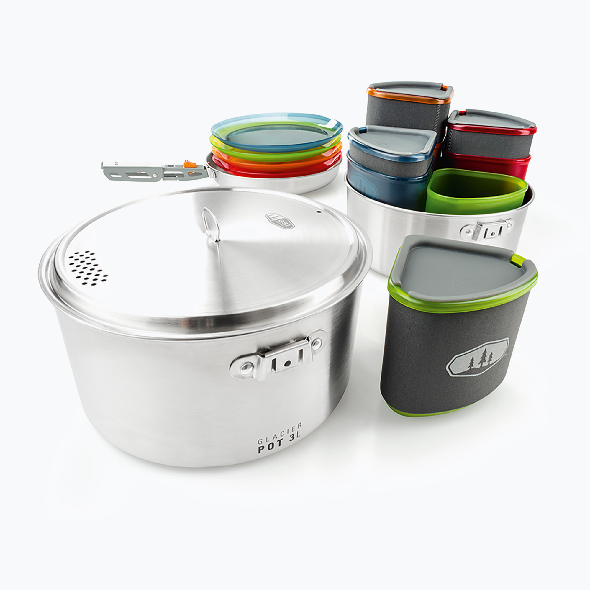 Zestaw naczyń GSI Outdoors Glacier Stainless Camper brushed 
