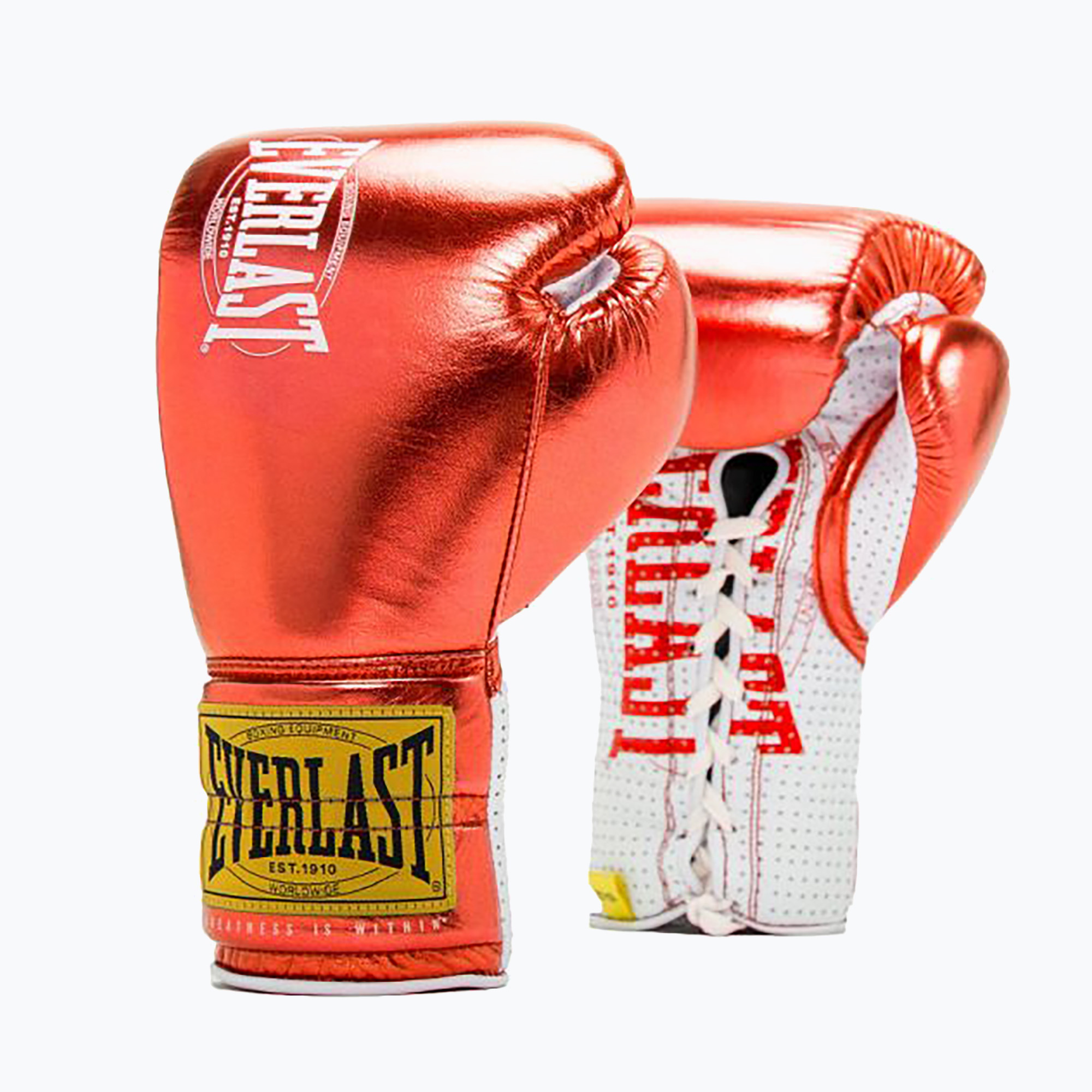 Rękawice bokserskie Everlast Fight Leather red