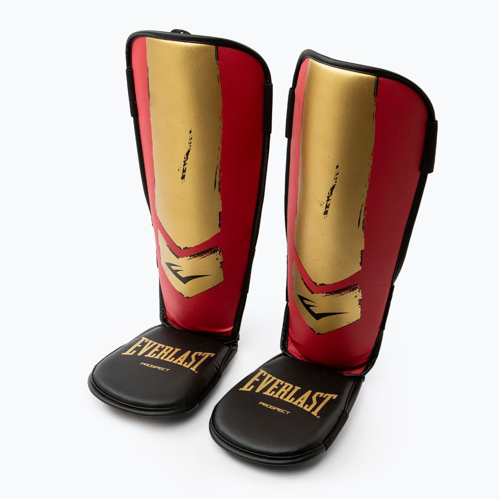 Ochraniacze piszczeli i stóp Everlast Prospect Youth Shin Guards red/gold 