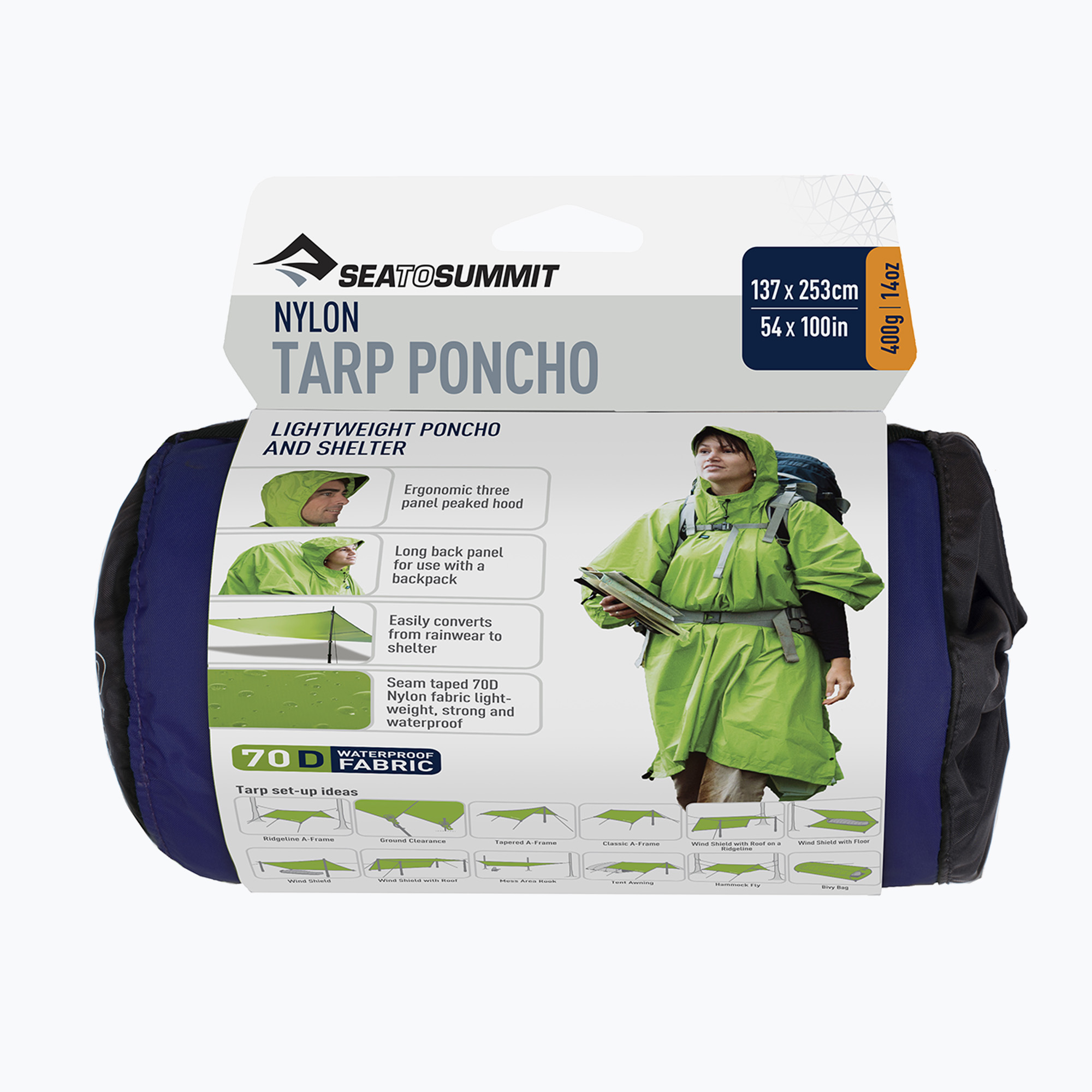 Peleryna przeciwdeszczowa Sea to Summit 70D Nylon Tarp blue 