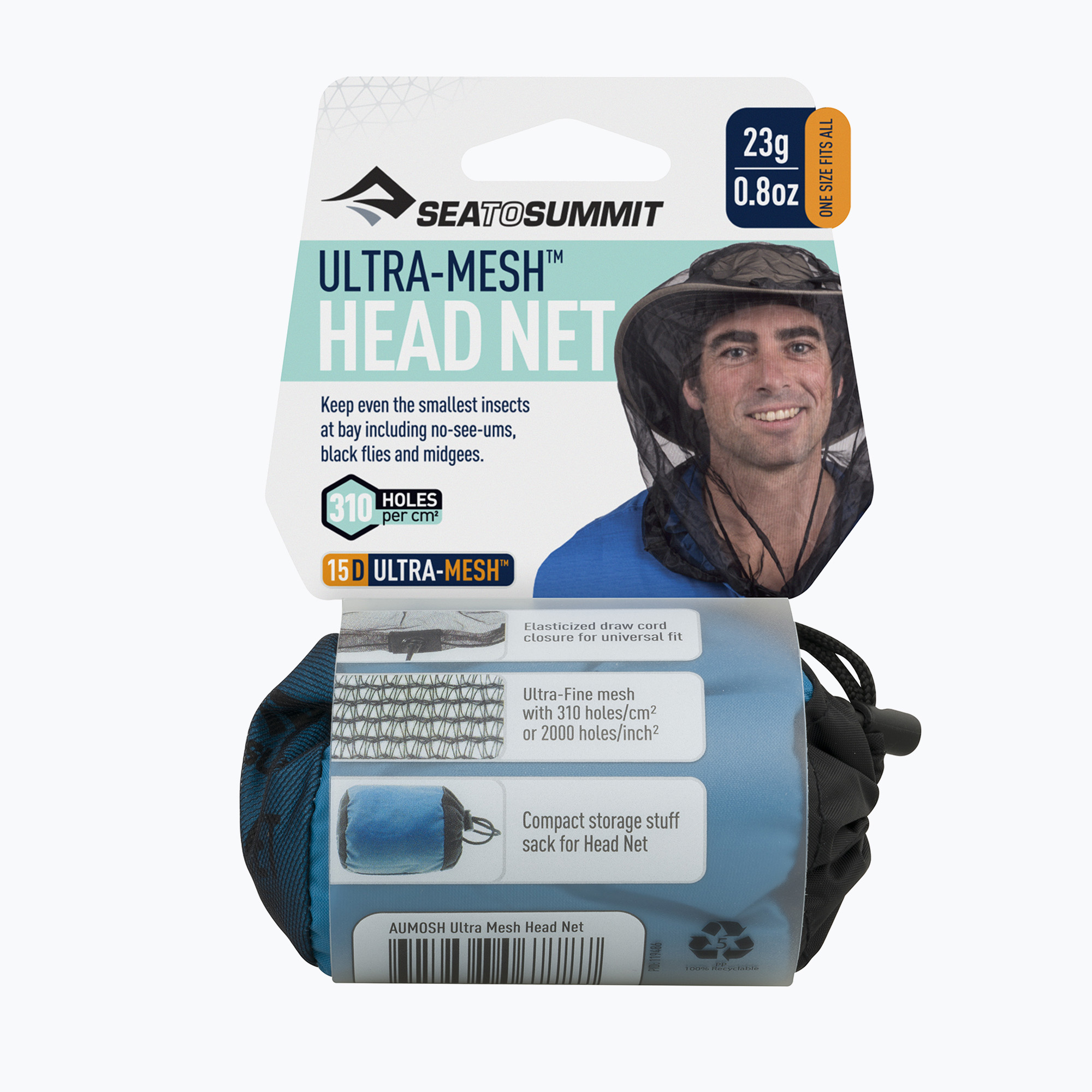 Мрежа против комари за глава Sea To Summit Ultra-Fine Mesh Headnet black