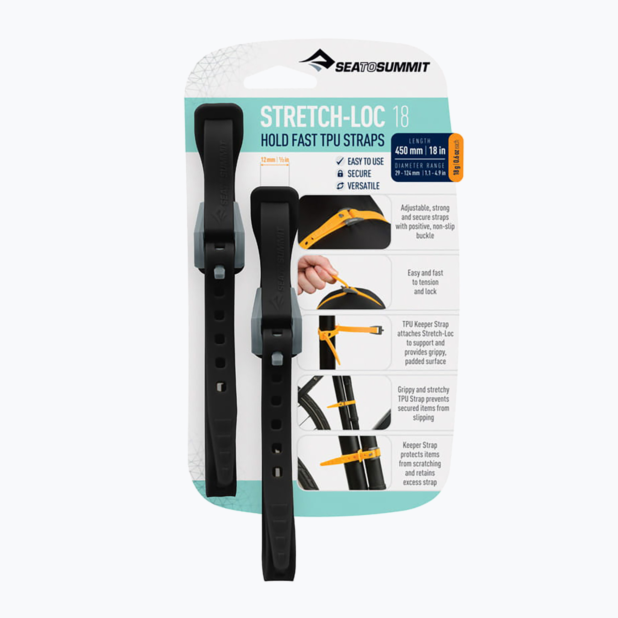 Benzi de fixare Sea to Summit Stretch Loc 18 black (Stretch Loc 18 ATD2079-02030116)