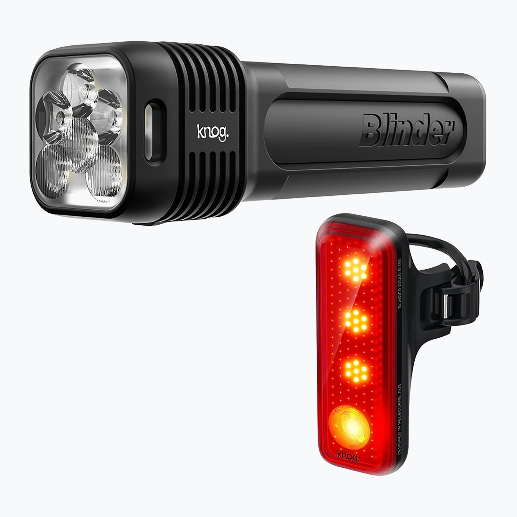 Knog Blinder Pro 1300/R150 bike light set black (1300 lm + 150 lm)