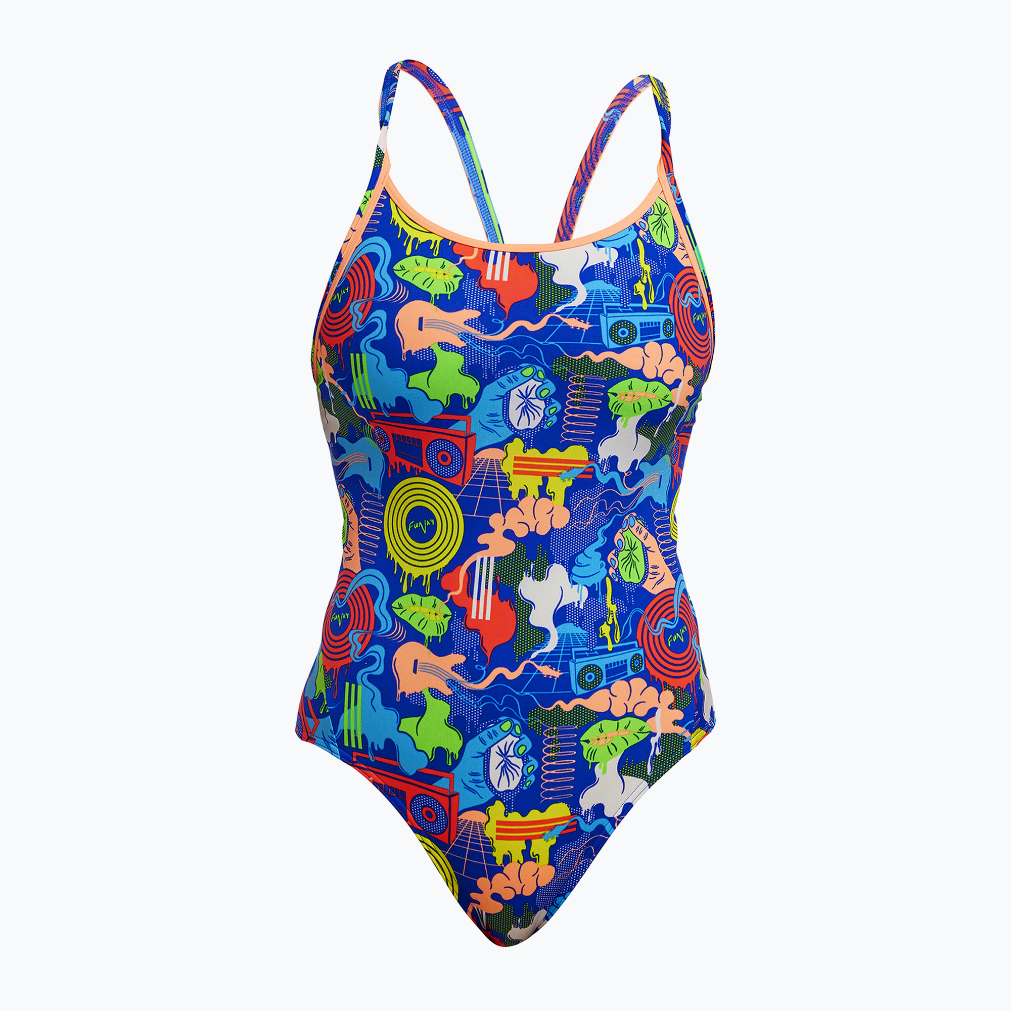 Дамски бански костюм от една част Funkita Diamond Back One Piece blues baby