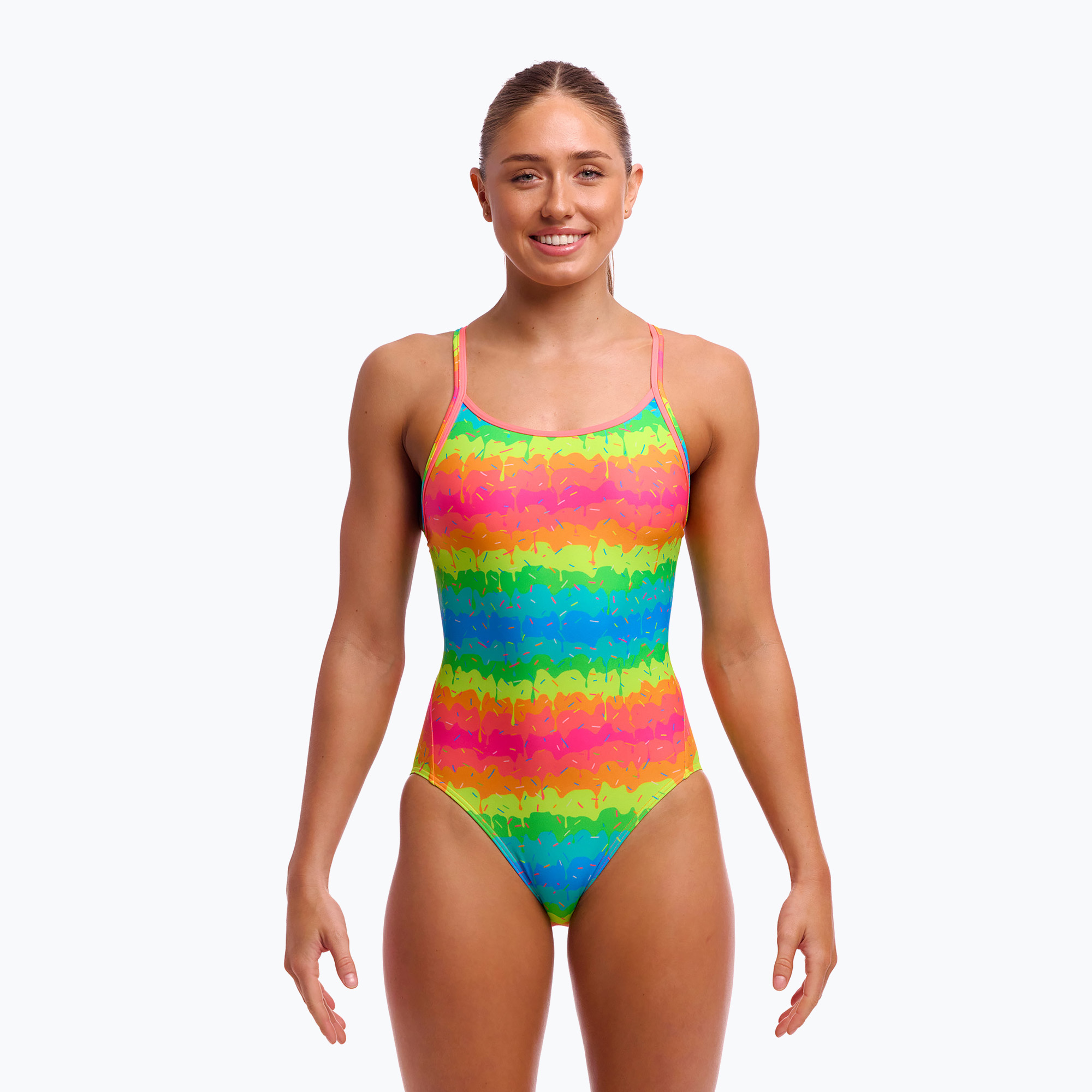 Дамски бански от една част Funkita Diamond Back One Piece melting mayhem