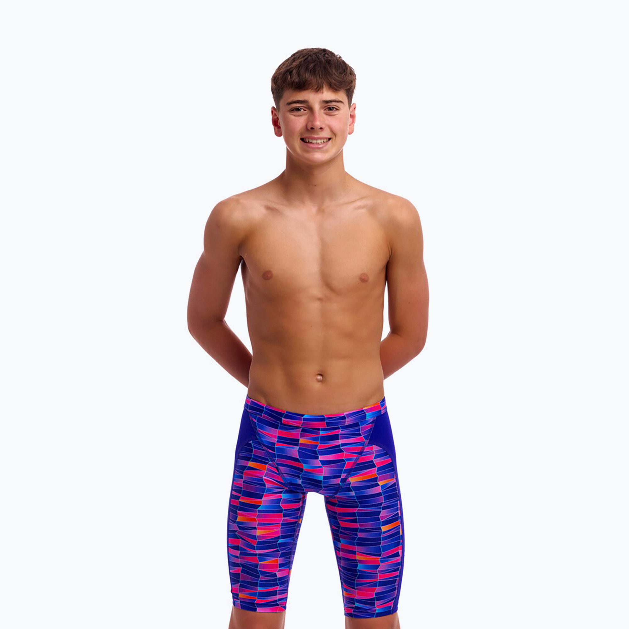 Детски шорти за плуване тип клин Funky Trunks Training Jammers warped waves