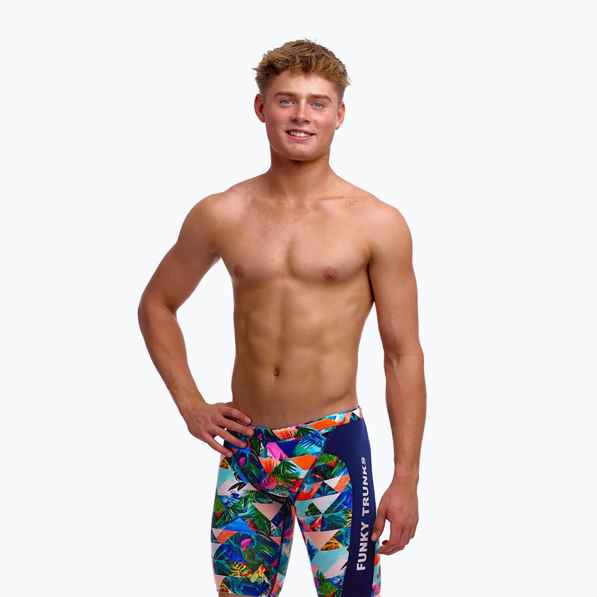Детски плувни шорти тип клин Funky Trunks Training Jammers palm prism