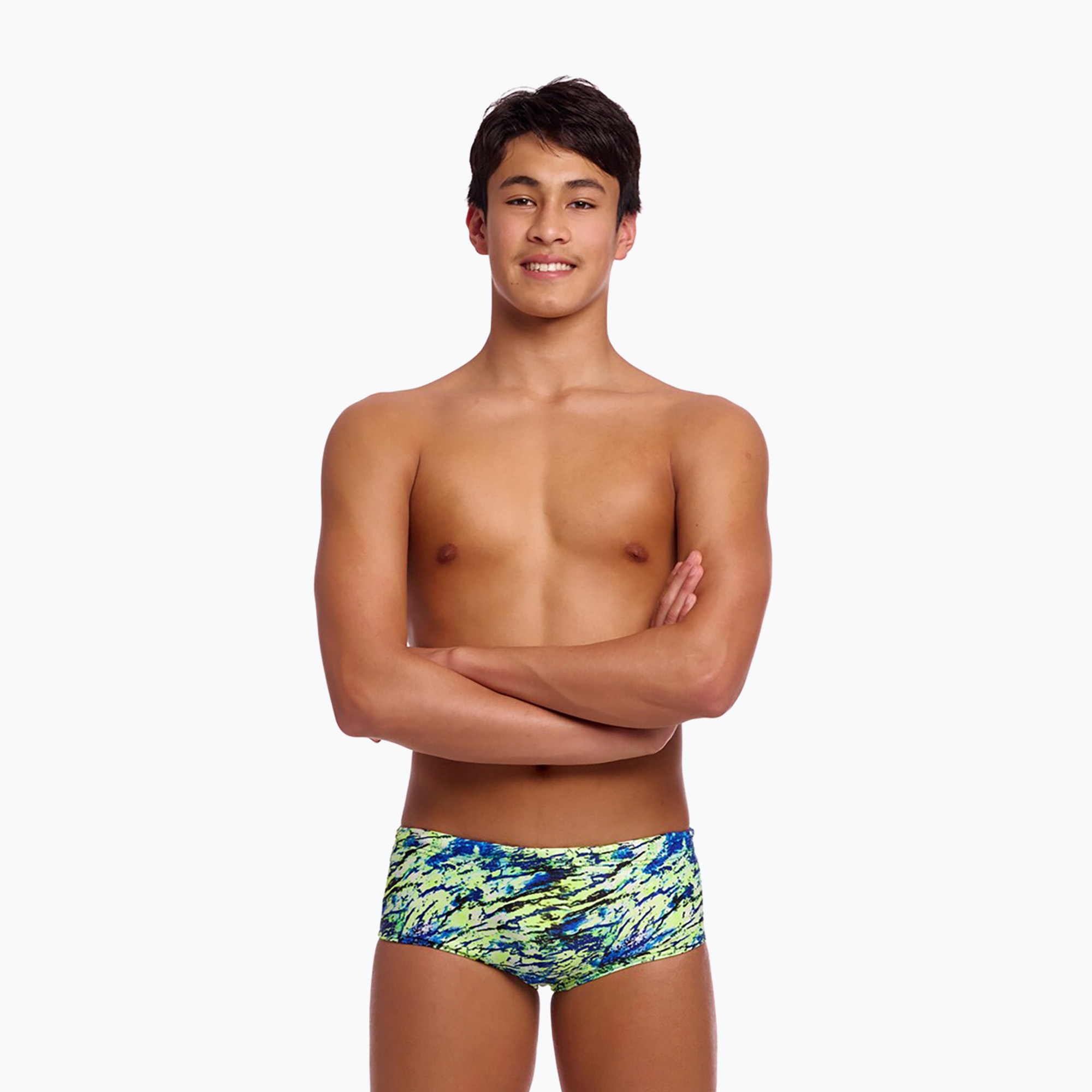 Детски плувни боксерки Funky Trunks Sidewinder Trunks scaled black