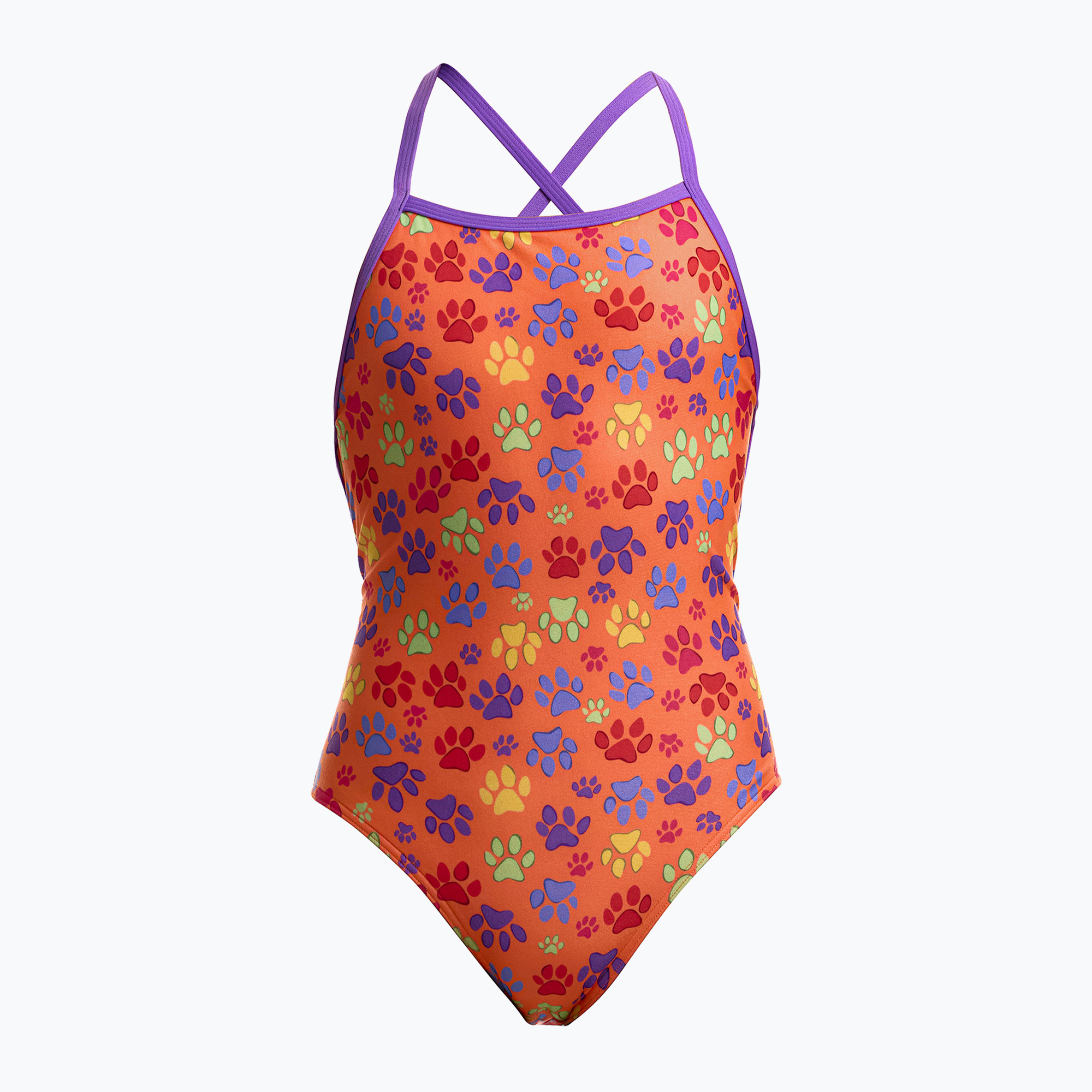 Детски цял бански костюм Funkita Strapped In One Piece paw paw