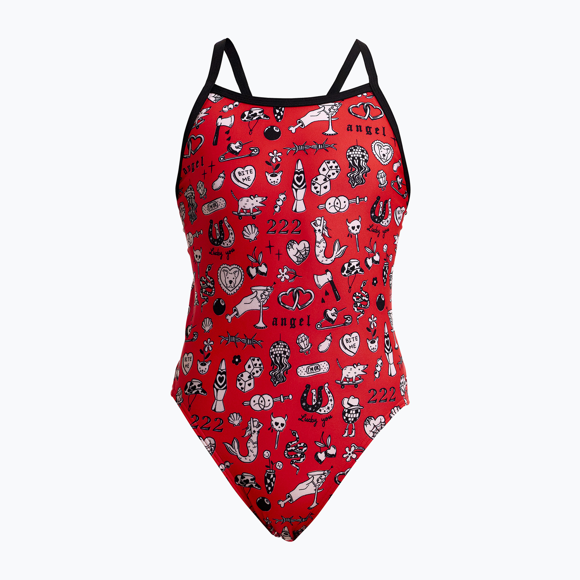 Детски цял бански костюм Funkita Single Strap One Piece scribbles