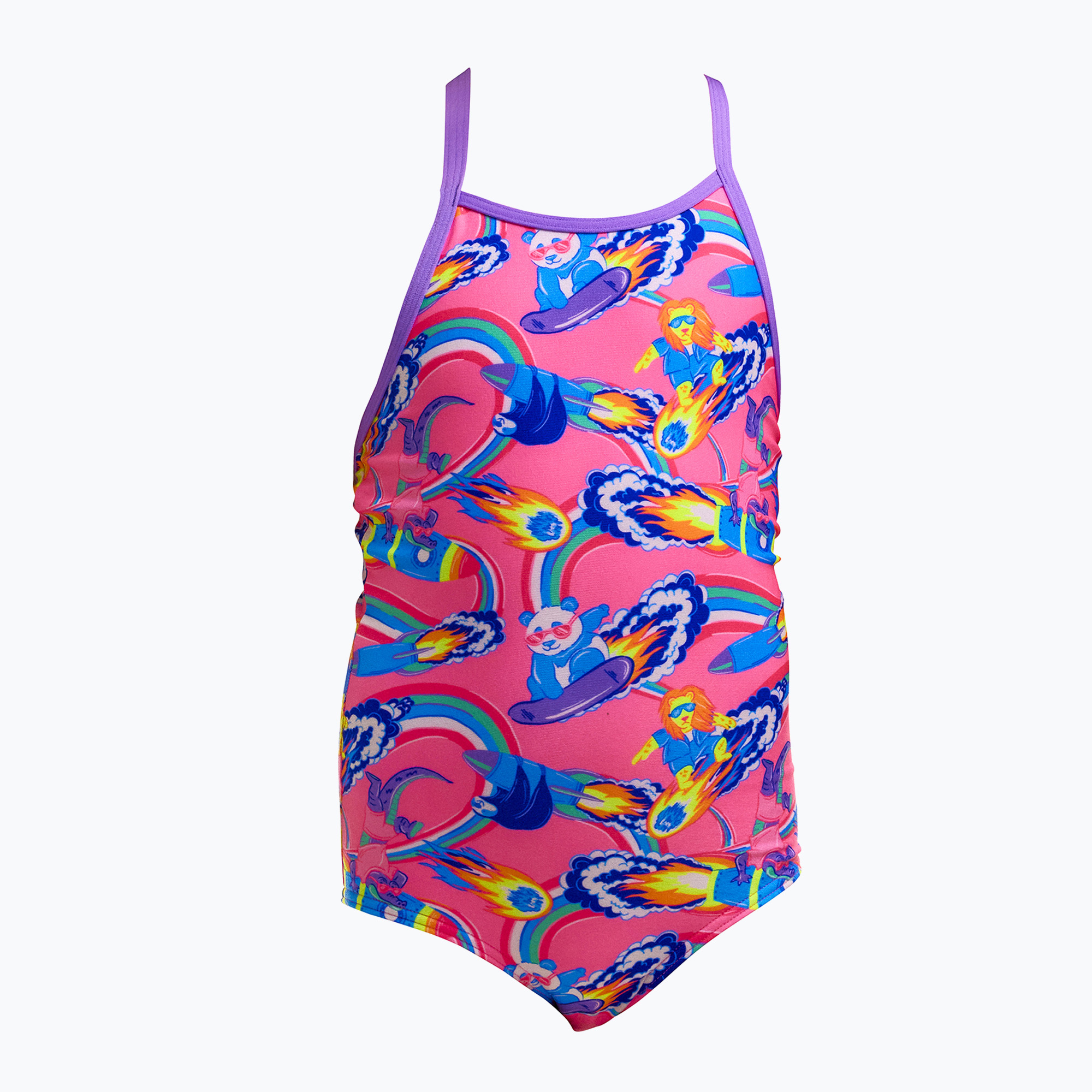 Детски цял бански костюм Funkita Printed One Piece sweet surfers