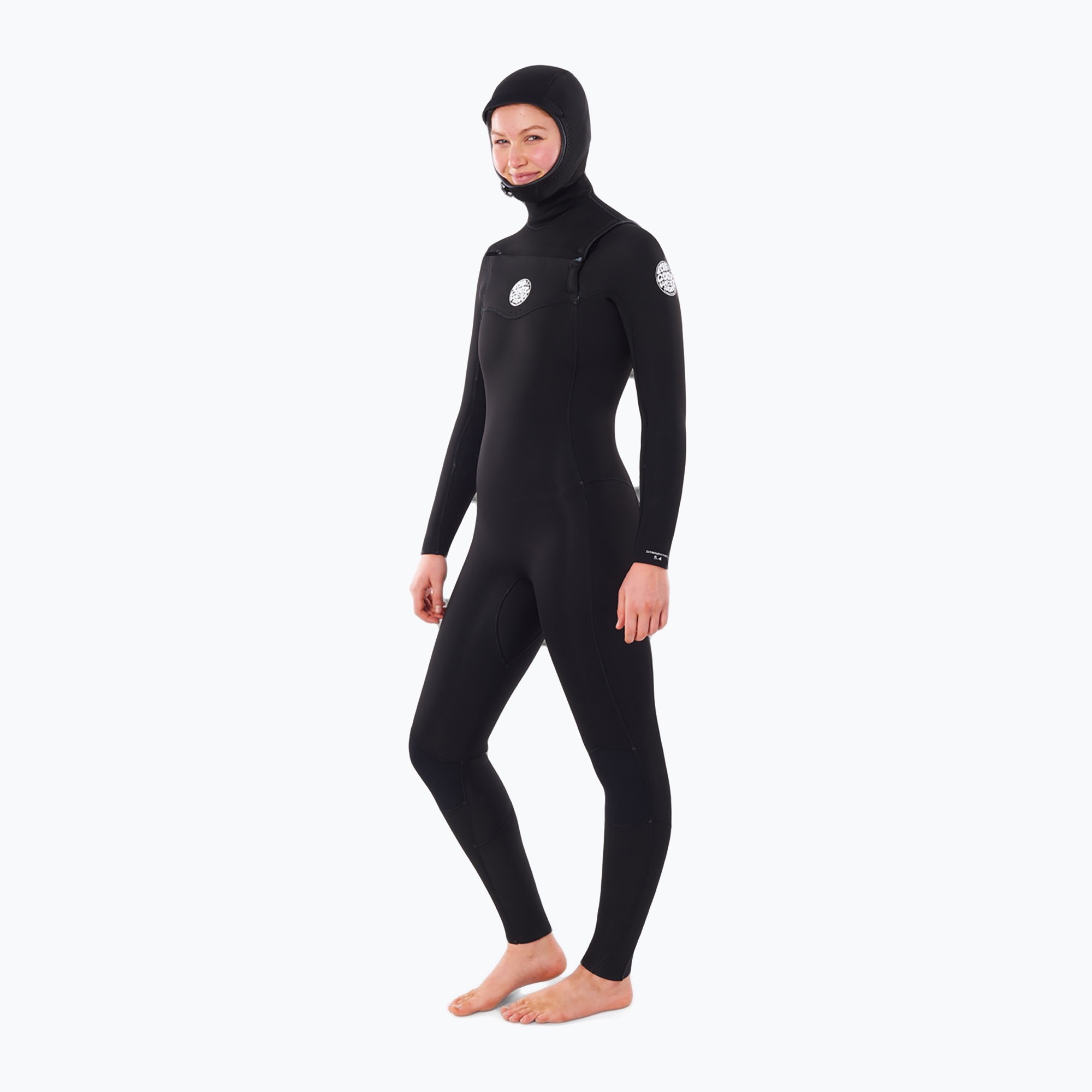 Pianka do pływania damska Rip Curl Dawn Patrol 5/4mm Chest Zip Hooded black