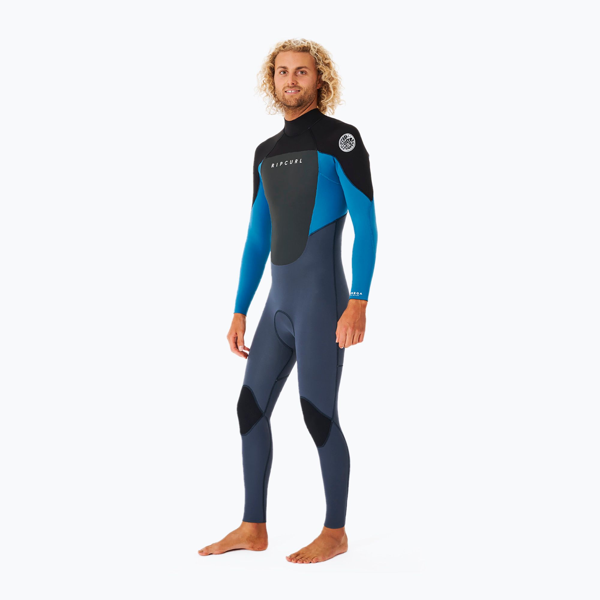 Pánske plavecké neoprény Rip Curl Omega 3/2 mm blue 111MFS (Omega 3/2 mm Back Zip 111MFS)